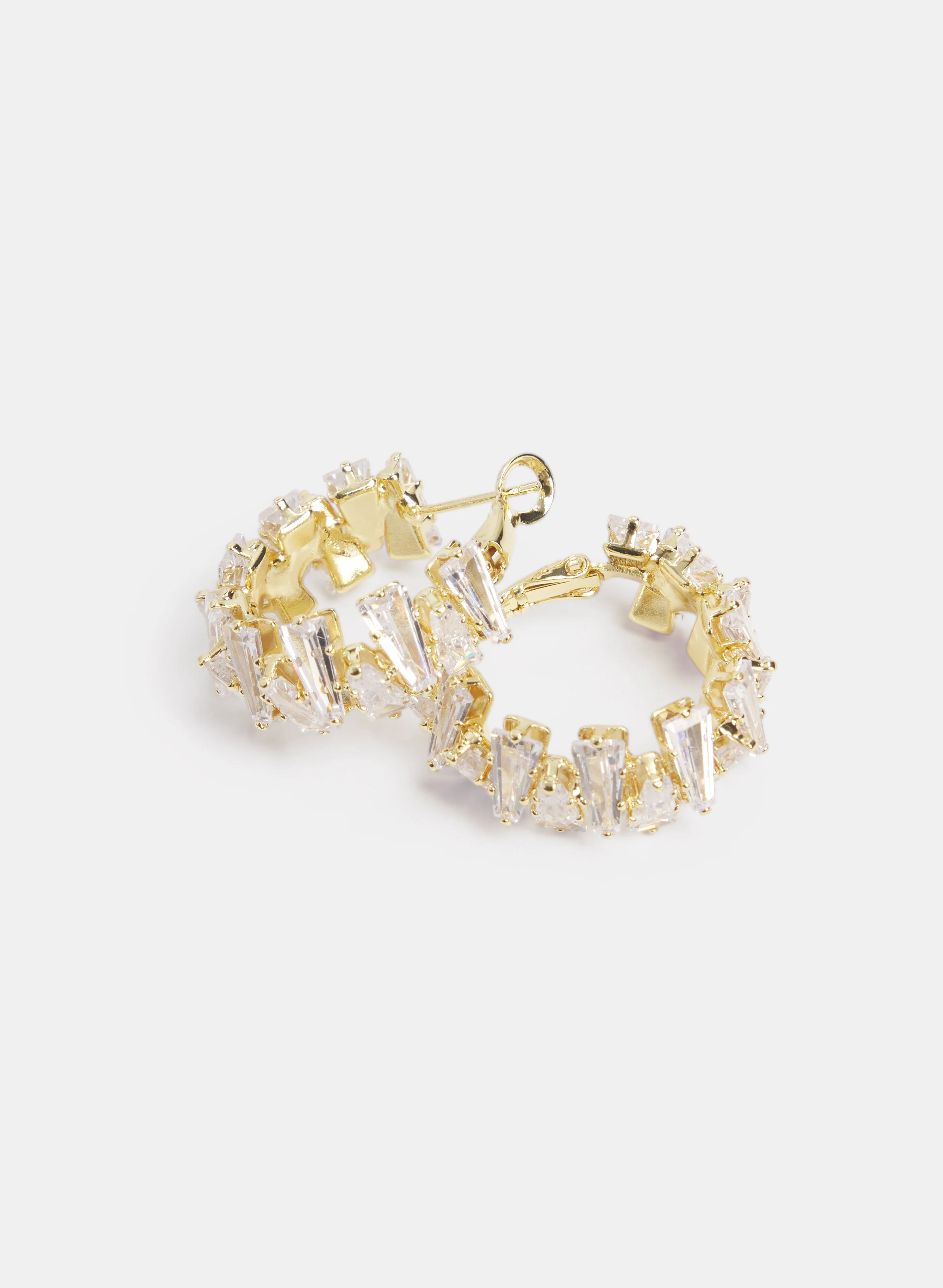 Crystal Baguette Hoop Earrings - Image 2