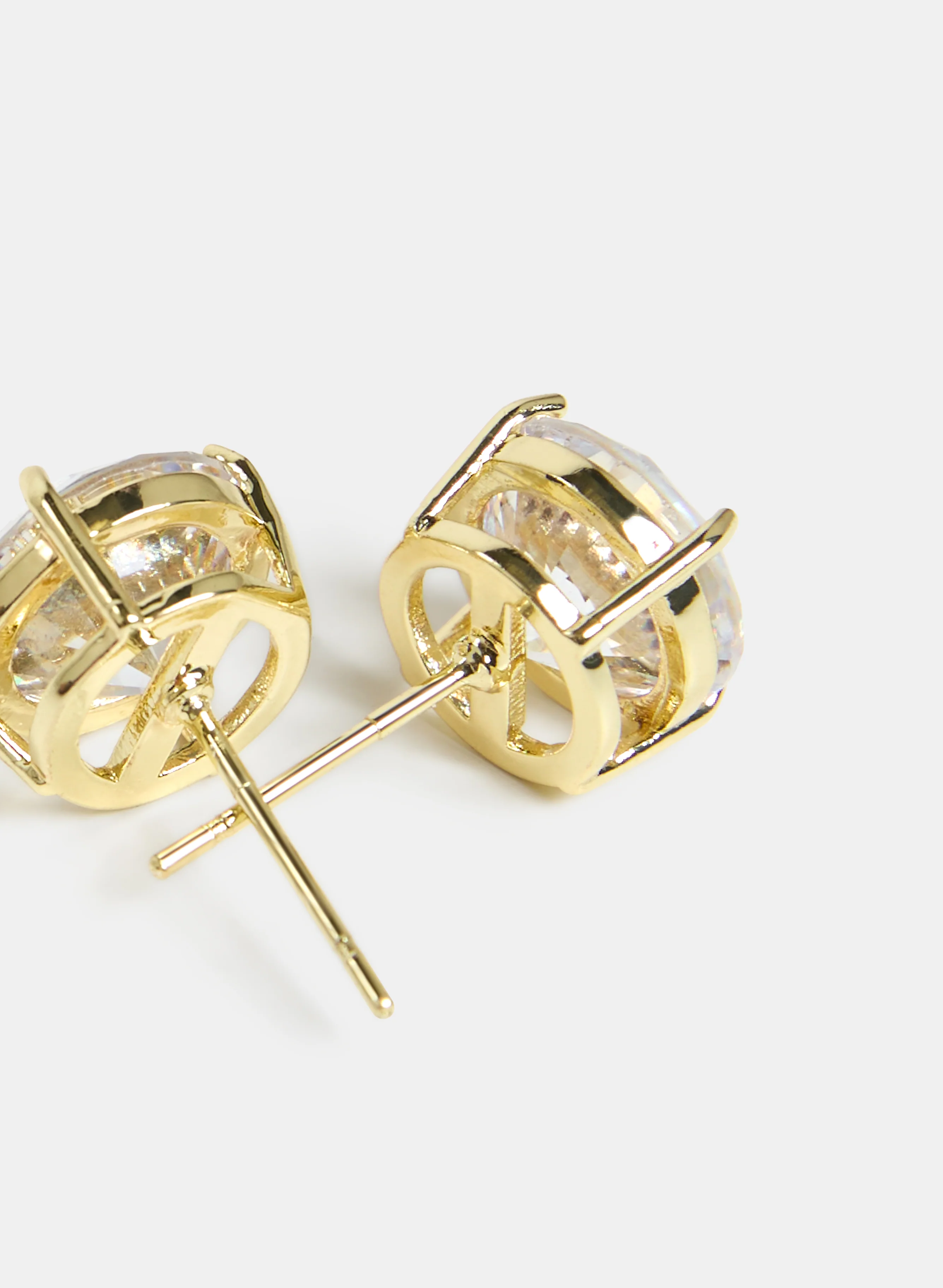 Cubic Zirconia Button Earrings - Image 2
