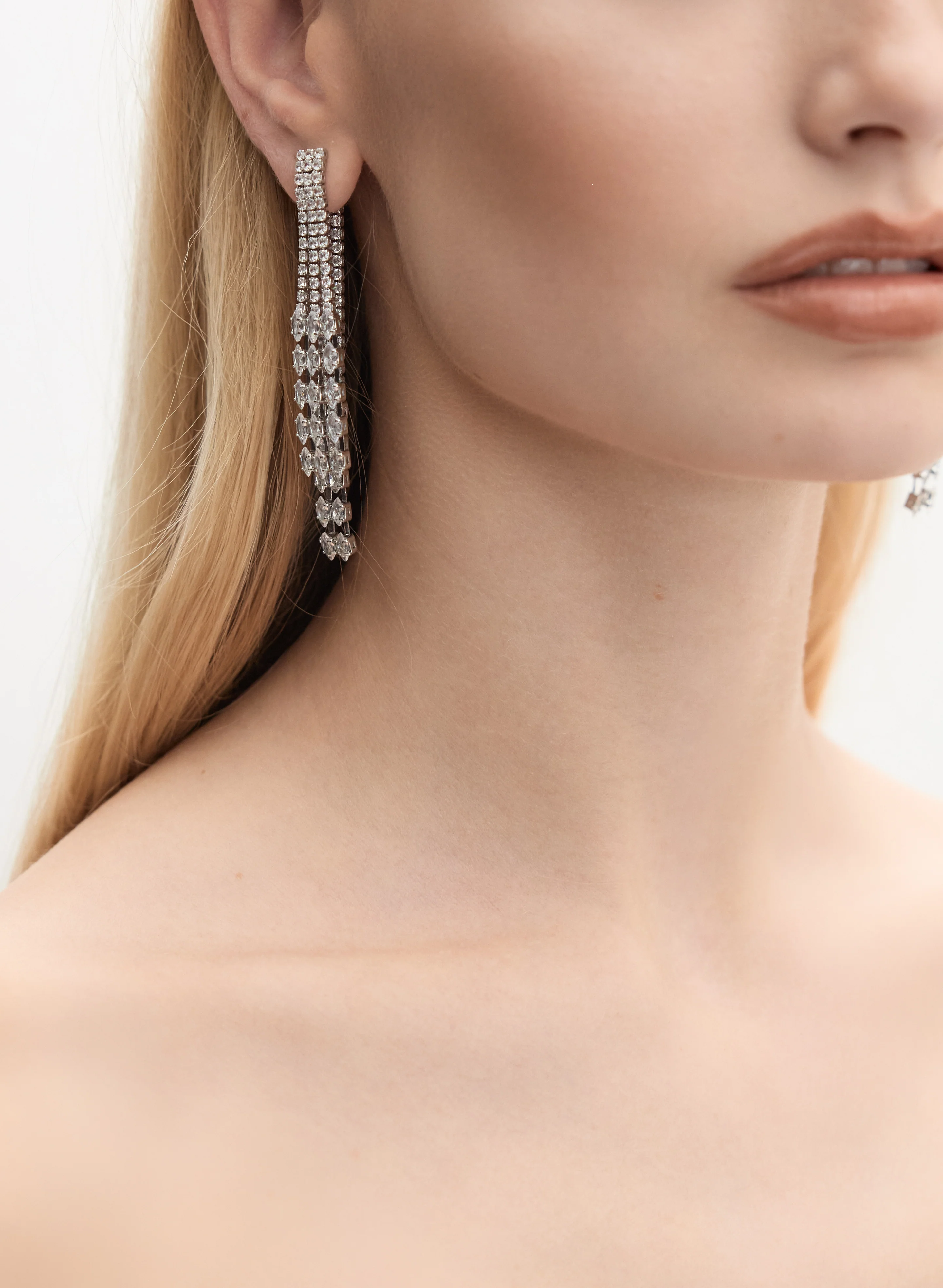 Cubic Zirconia Front Back Earrings - Image 3