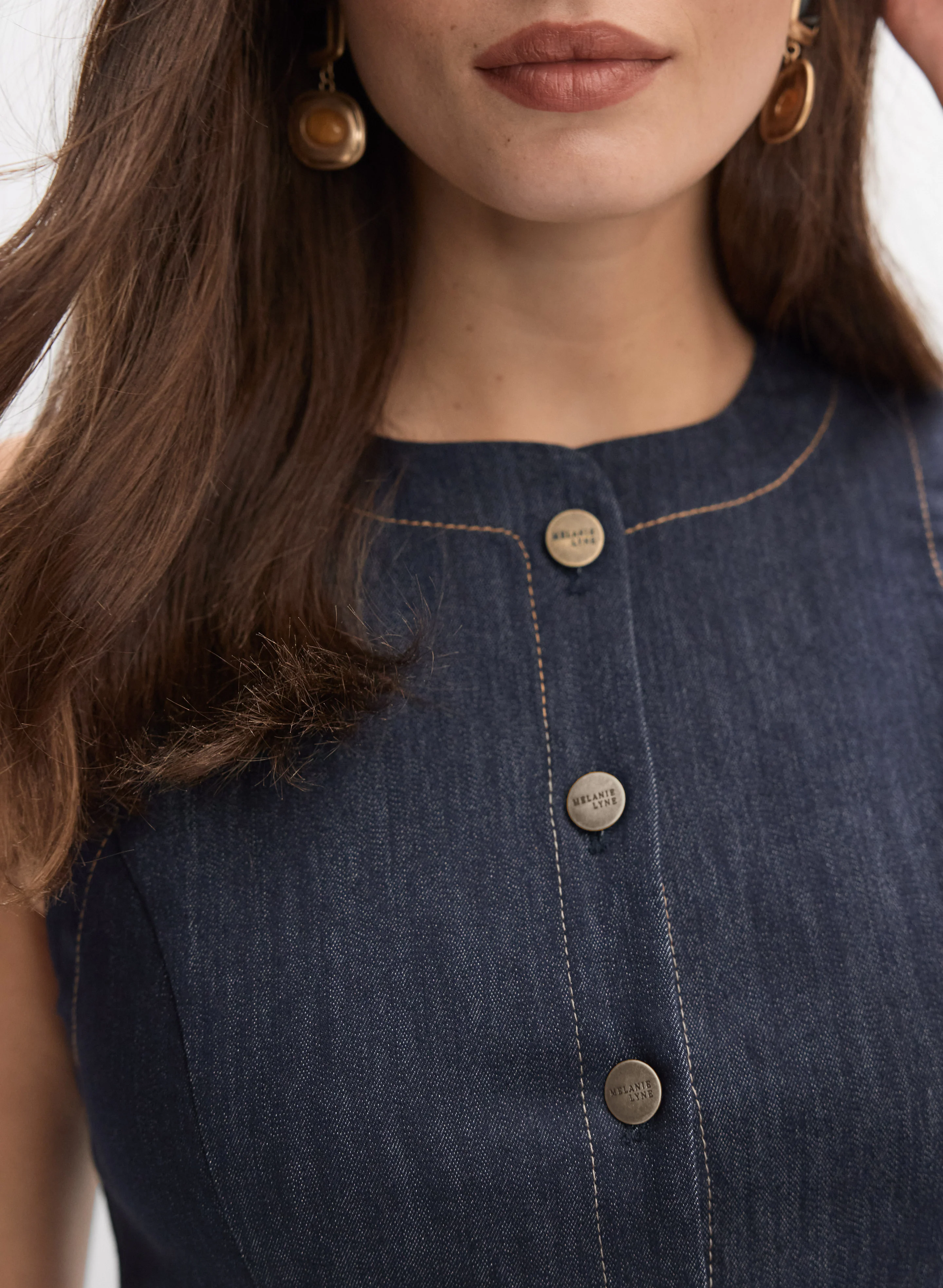 Denim Button-Down Vest - Image 2