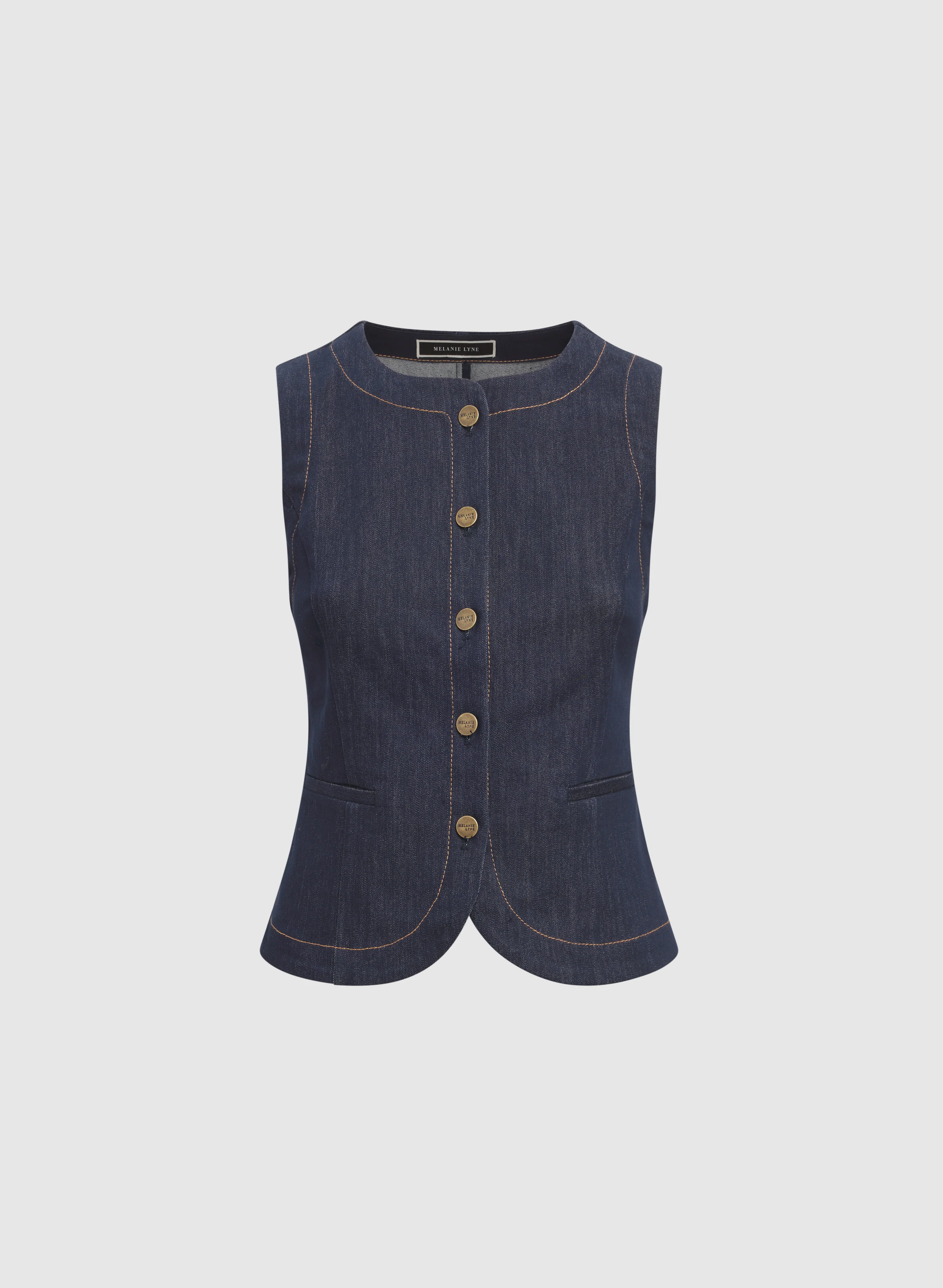 Denim Button-Down Vest - Image 6