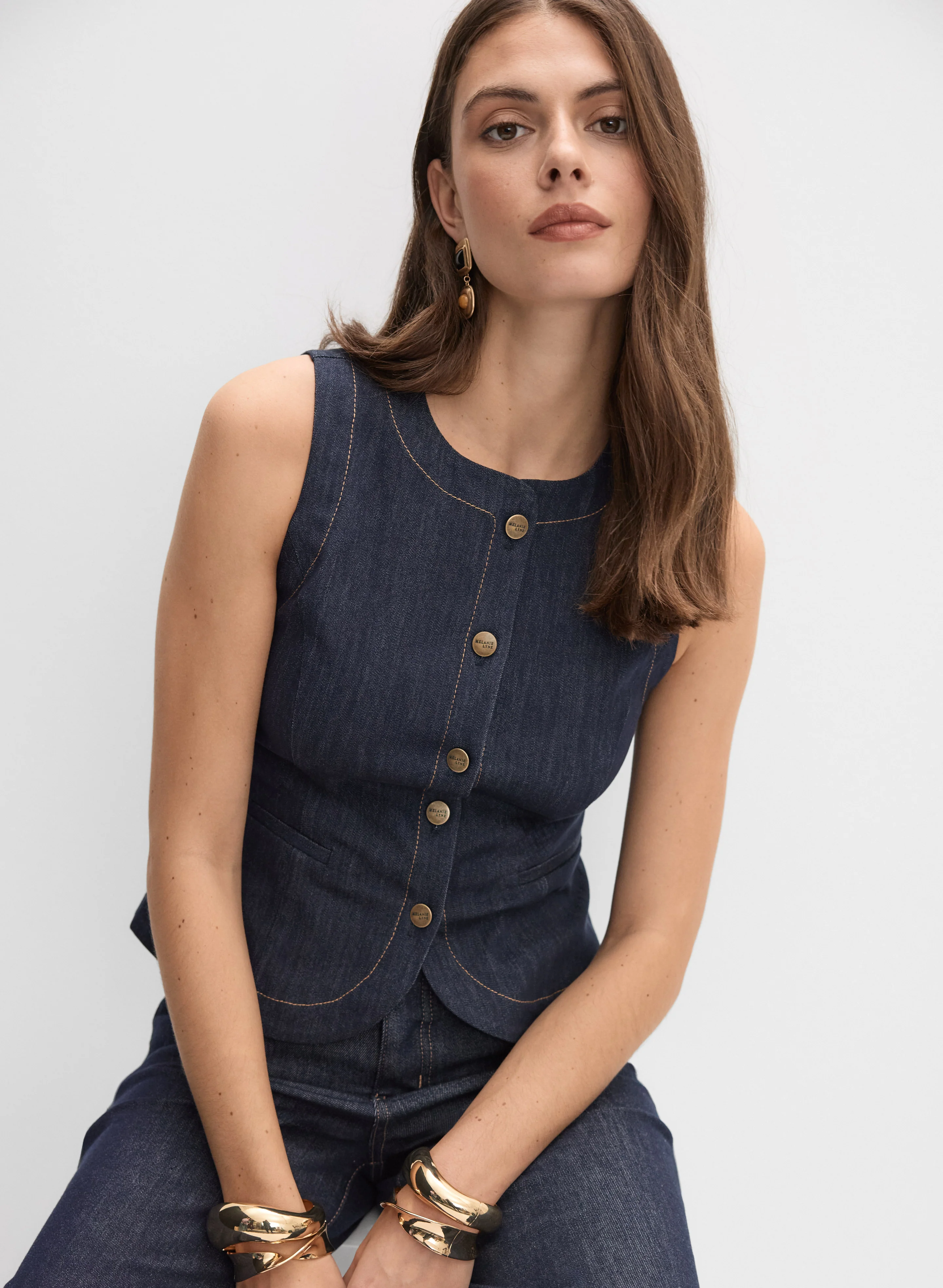 Denim Button-Down Vest - Image 8
