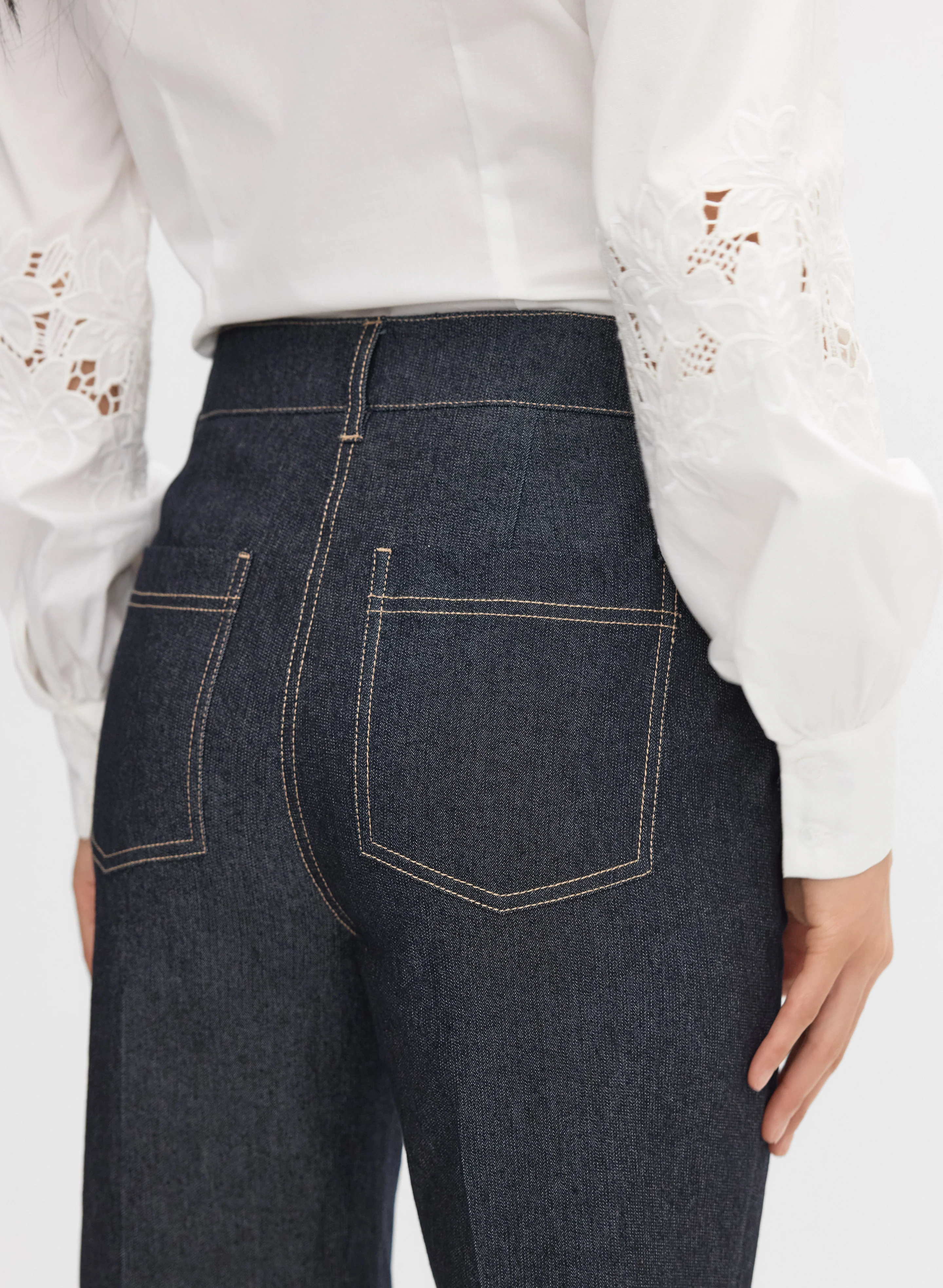 Denim Flare-Leg Trousers - Image 4
