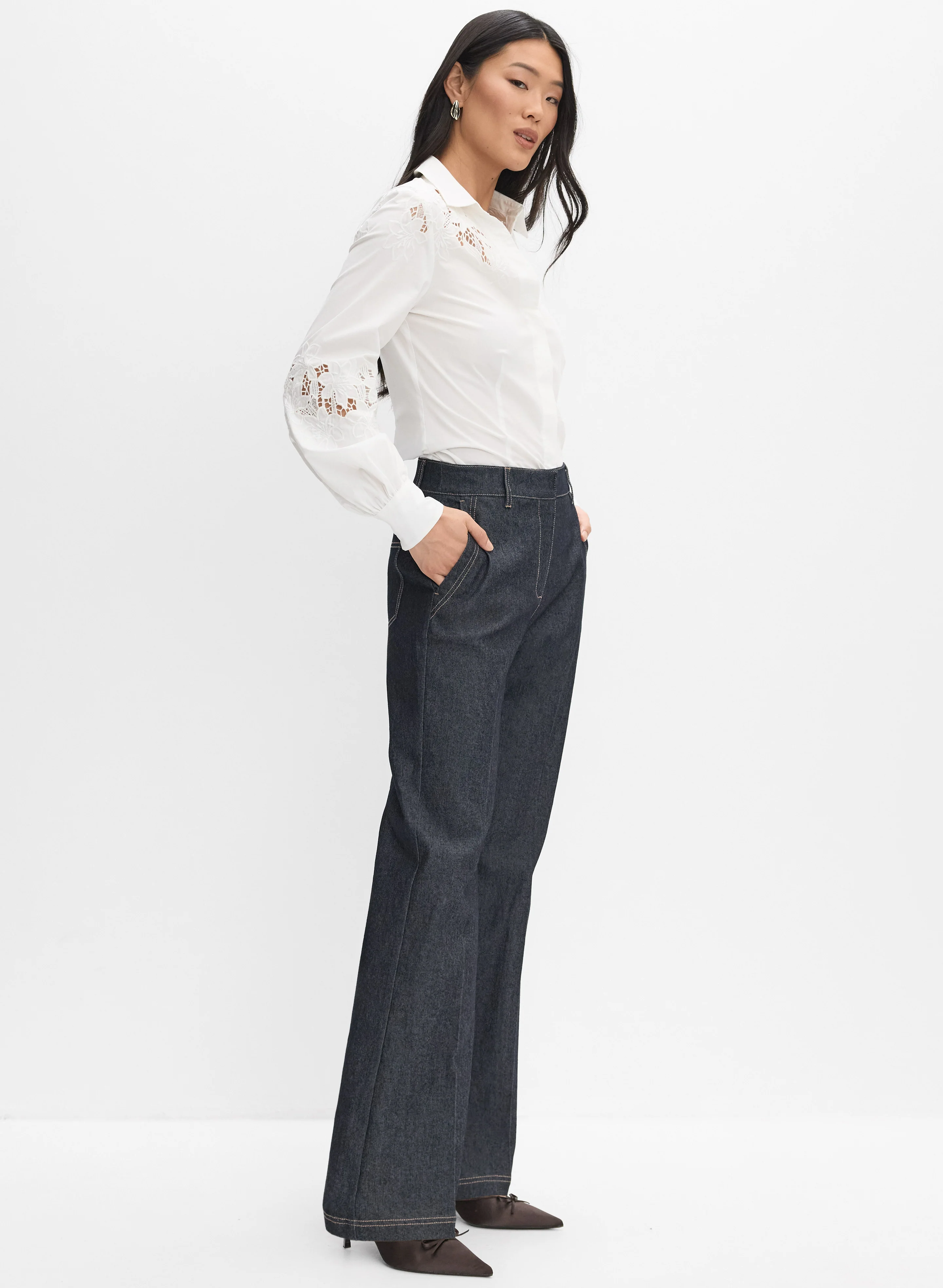 Denim Flare-Leg Trousers - Image 5