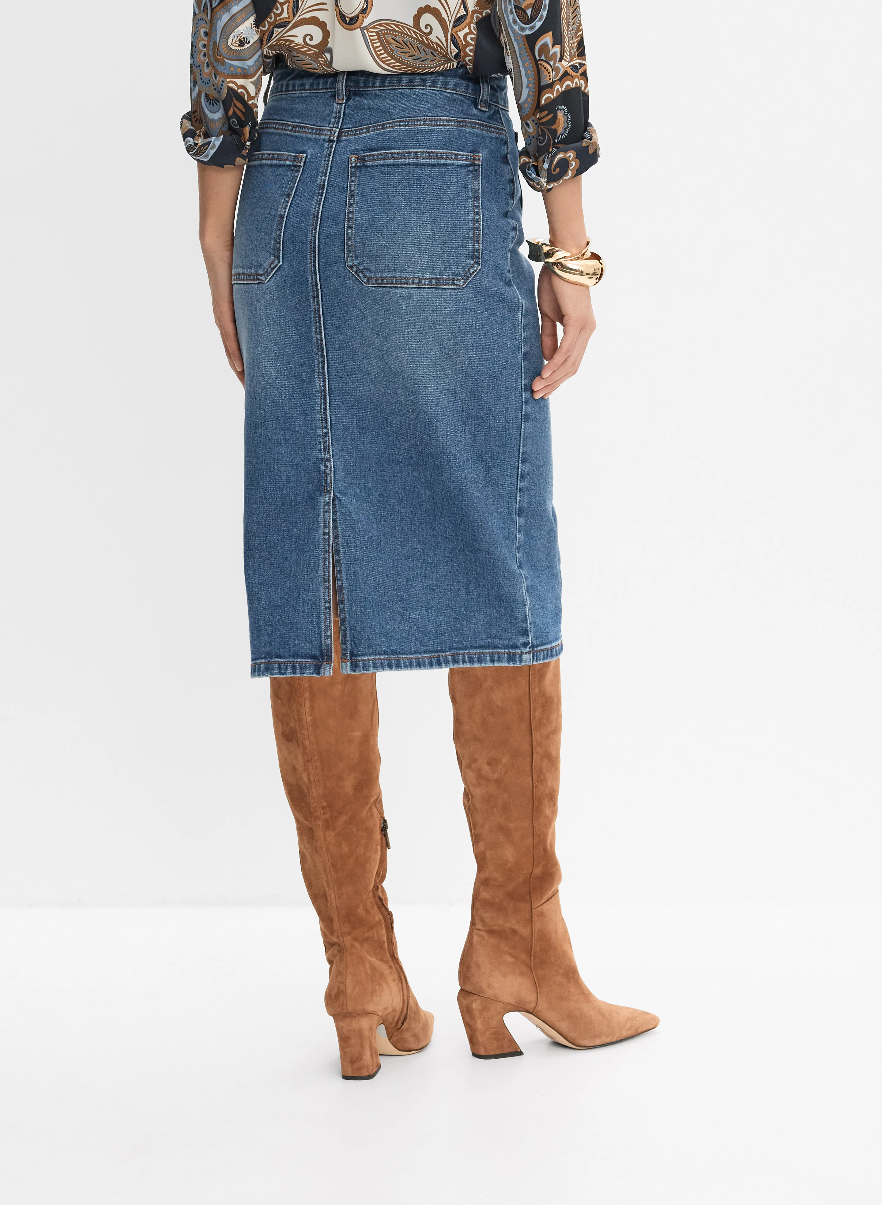 Denim Midi Skirt - Image 2