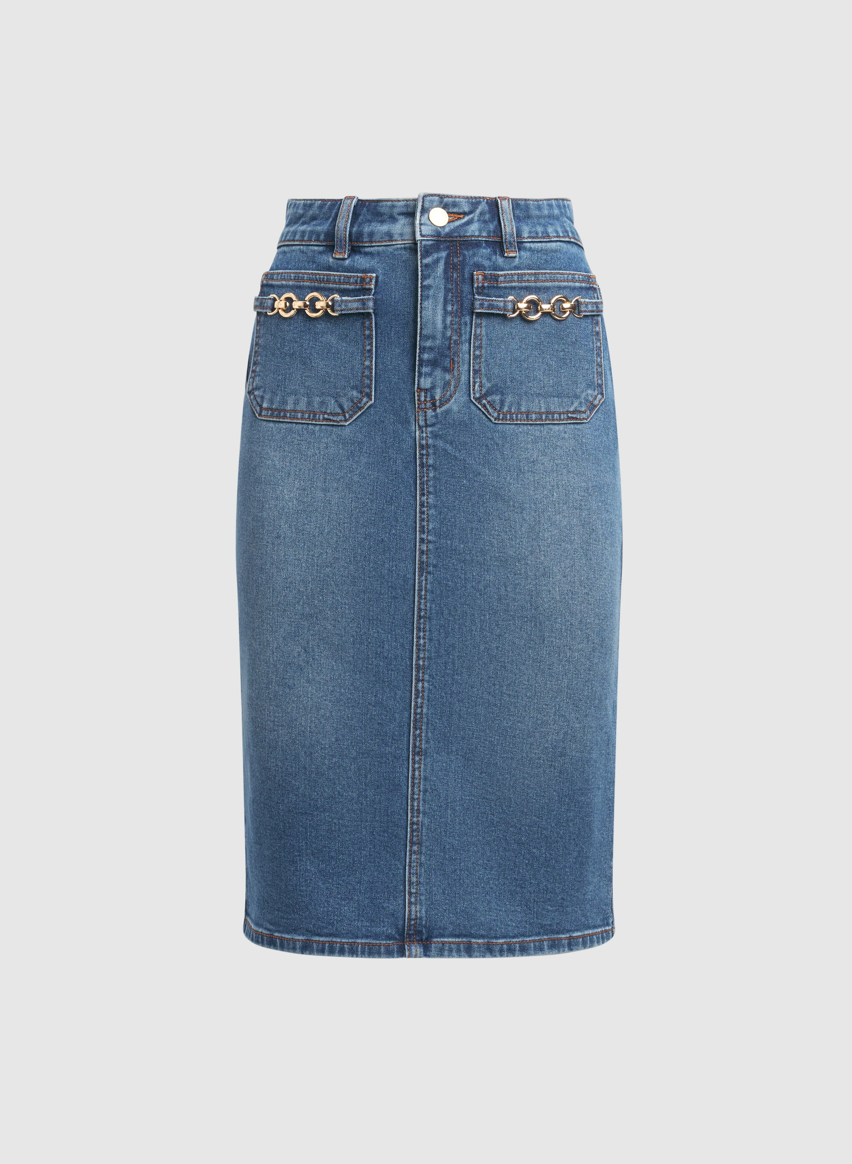 Denim Midi Skirt - Image 6