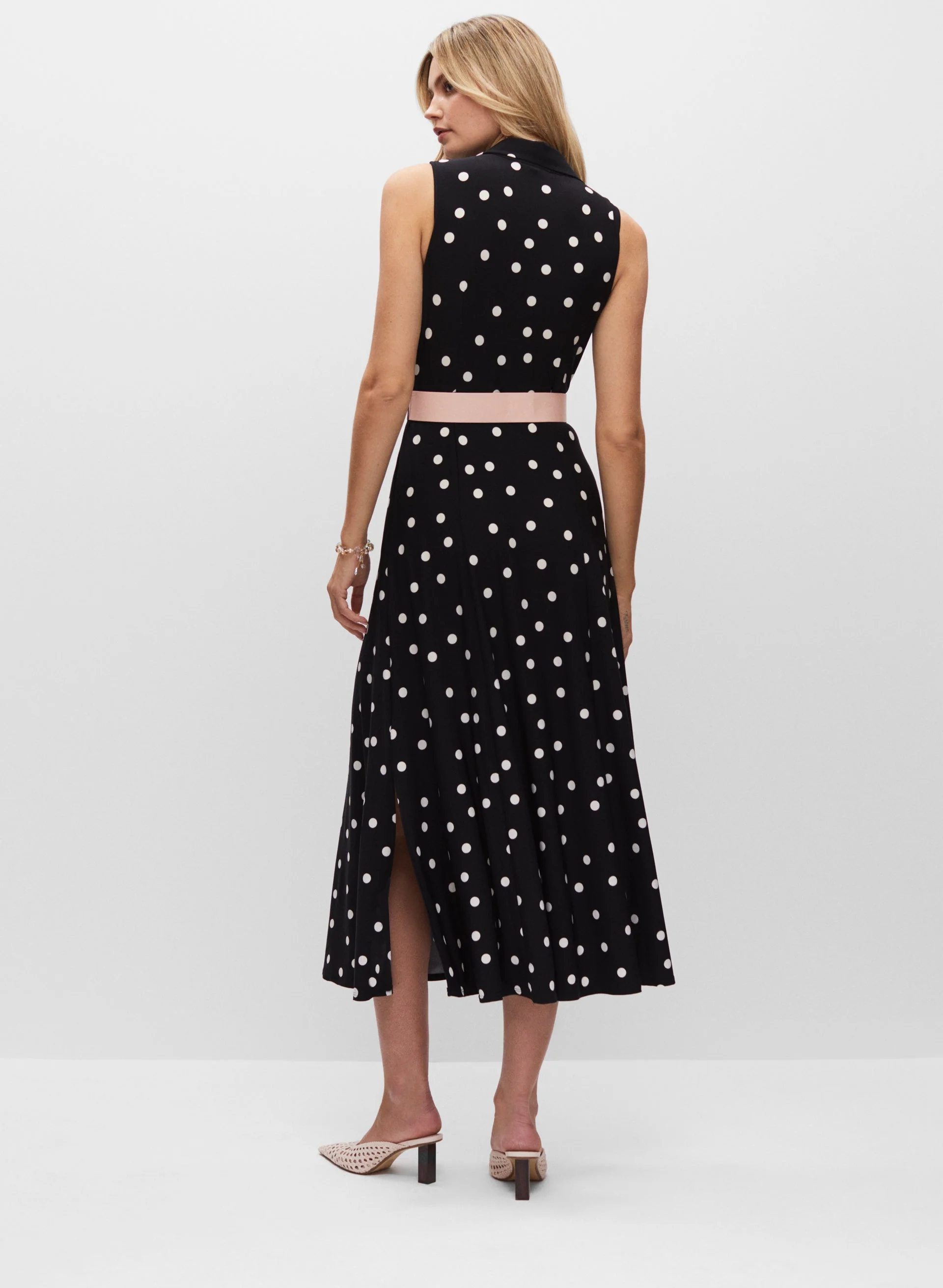 Dot Print Shirt Dress - Image 3