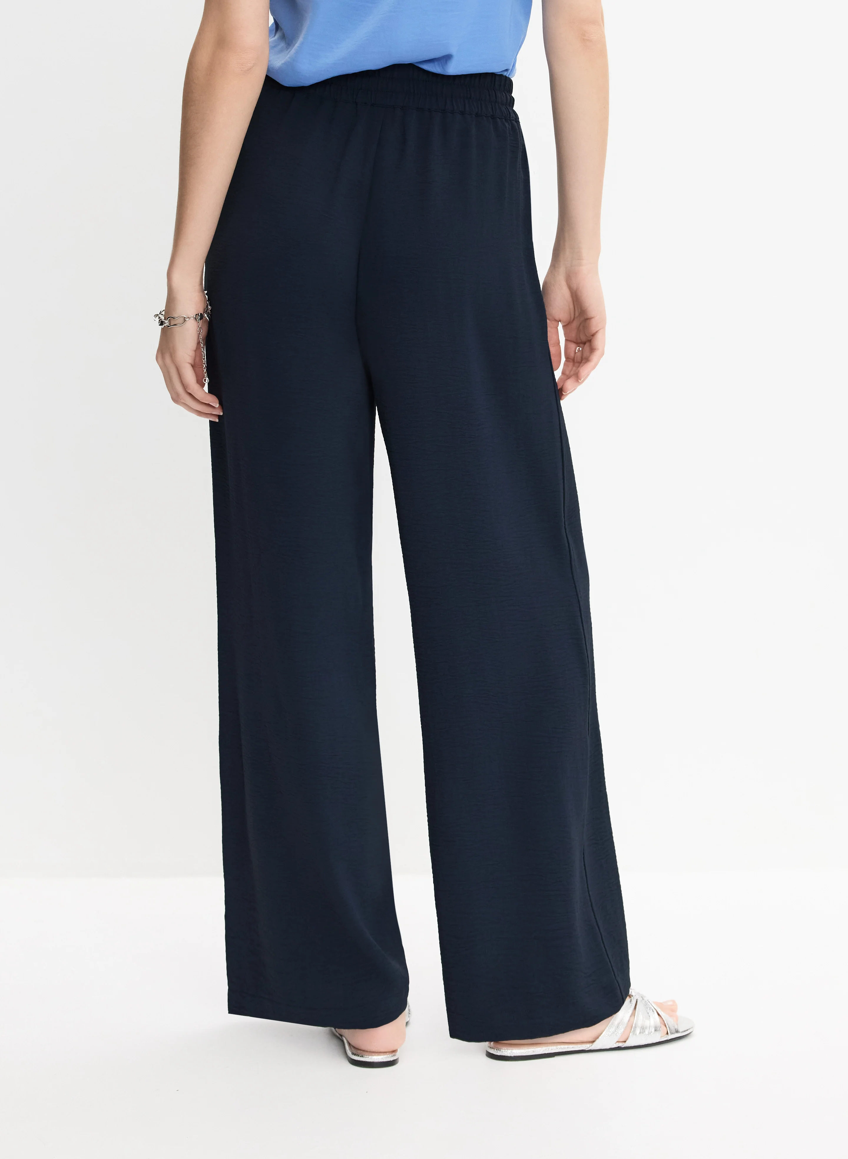Drawstring Waist Wide-Leg Pants - Image 2