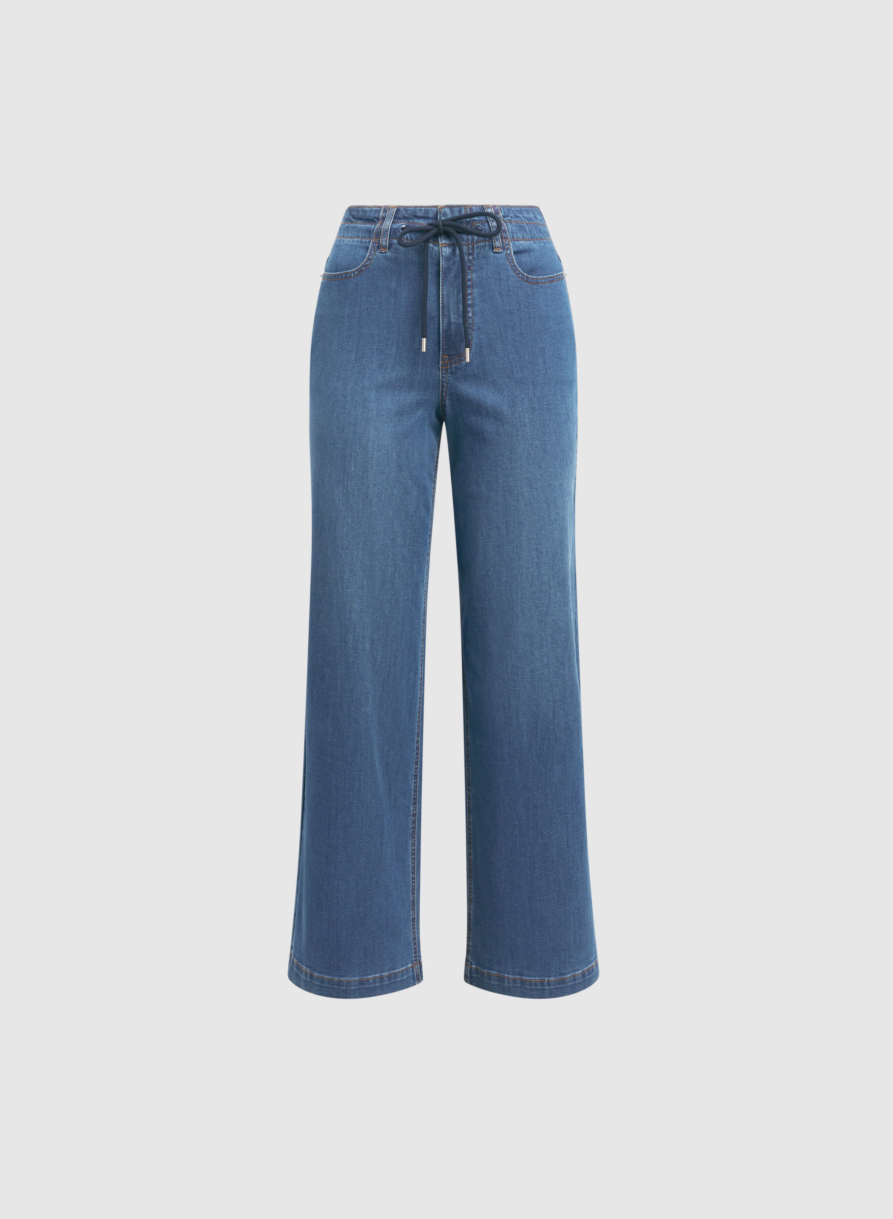 Drawstring Wide-Leg Jeans - Image 7