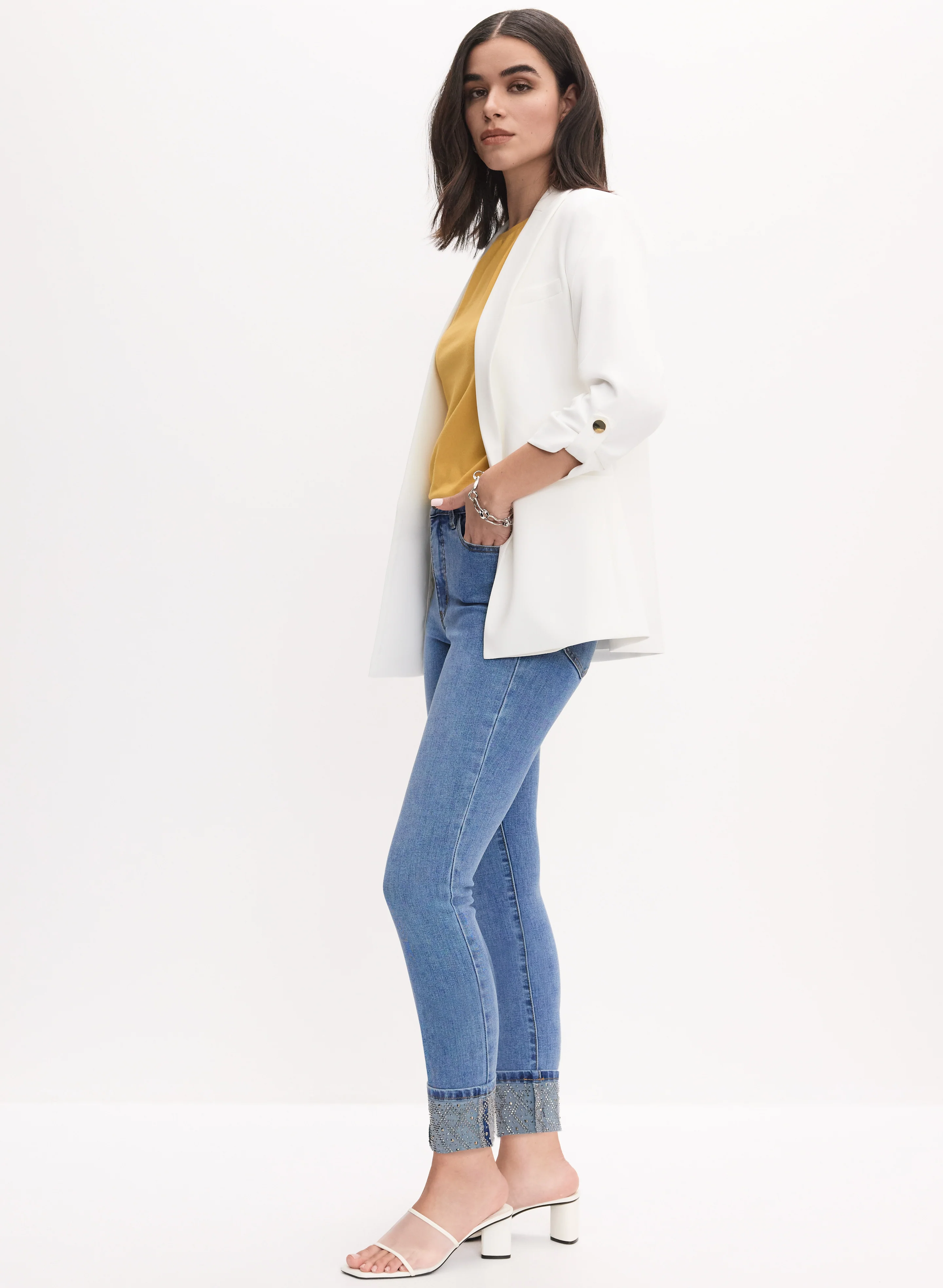 Embellished Cuff Slim-Leg Jeans - Image 3