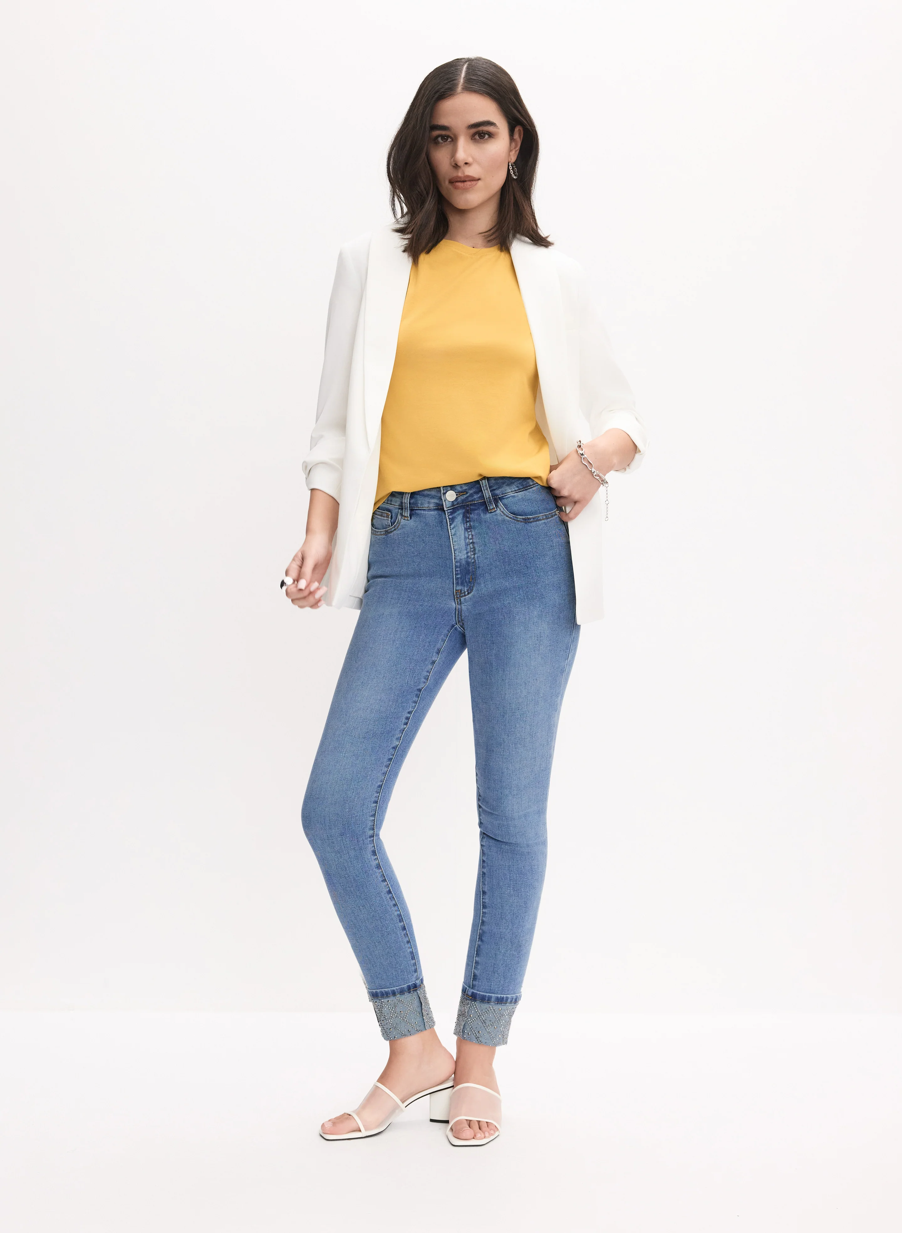 Embellished Cuff Slim-Leg Jeans - Image 5