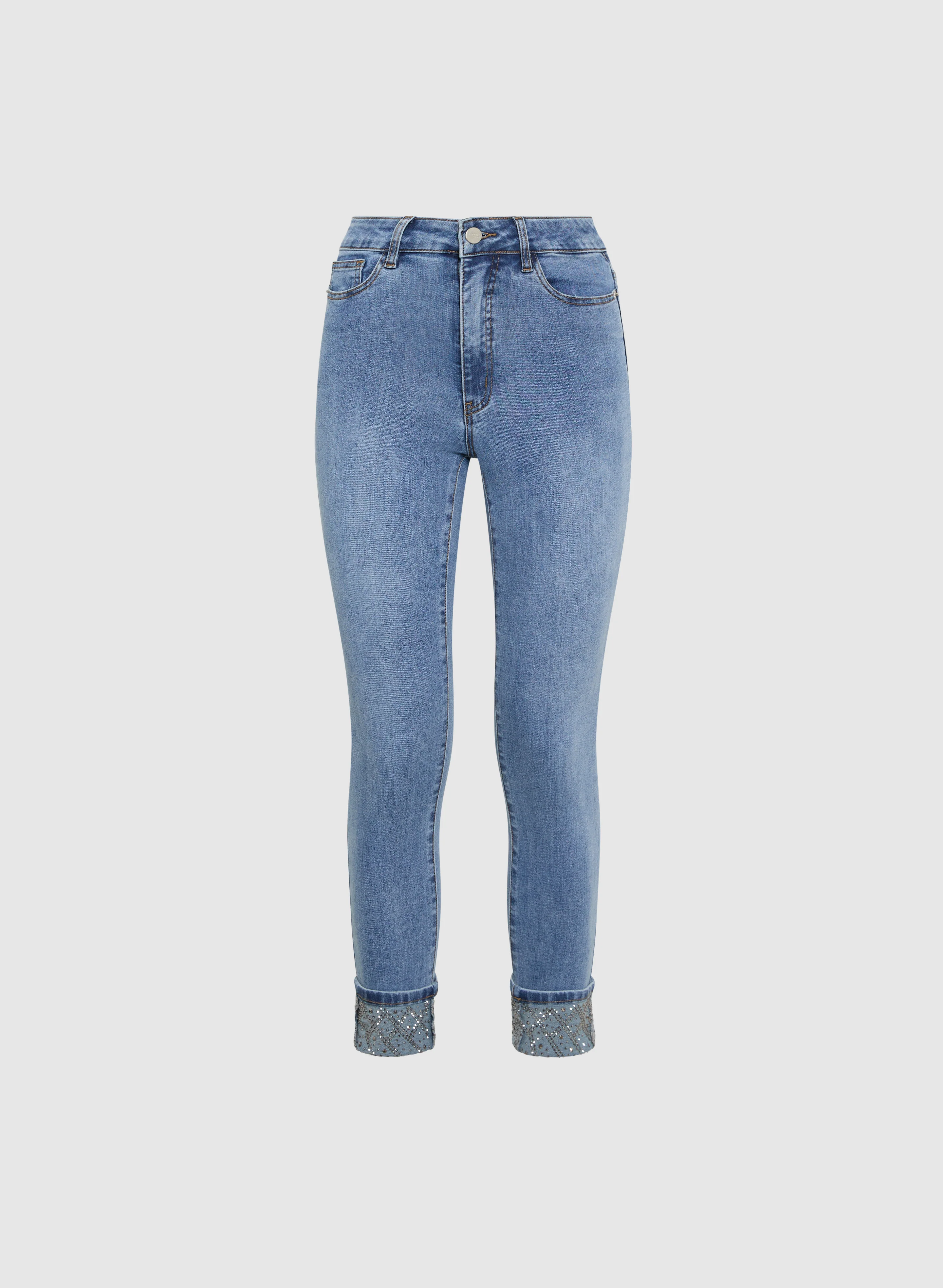 Embellished Cuff Slim-Leg Jeans - Image 6