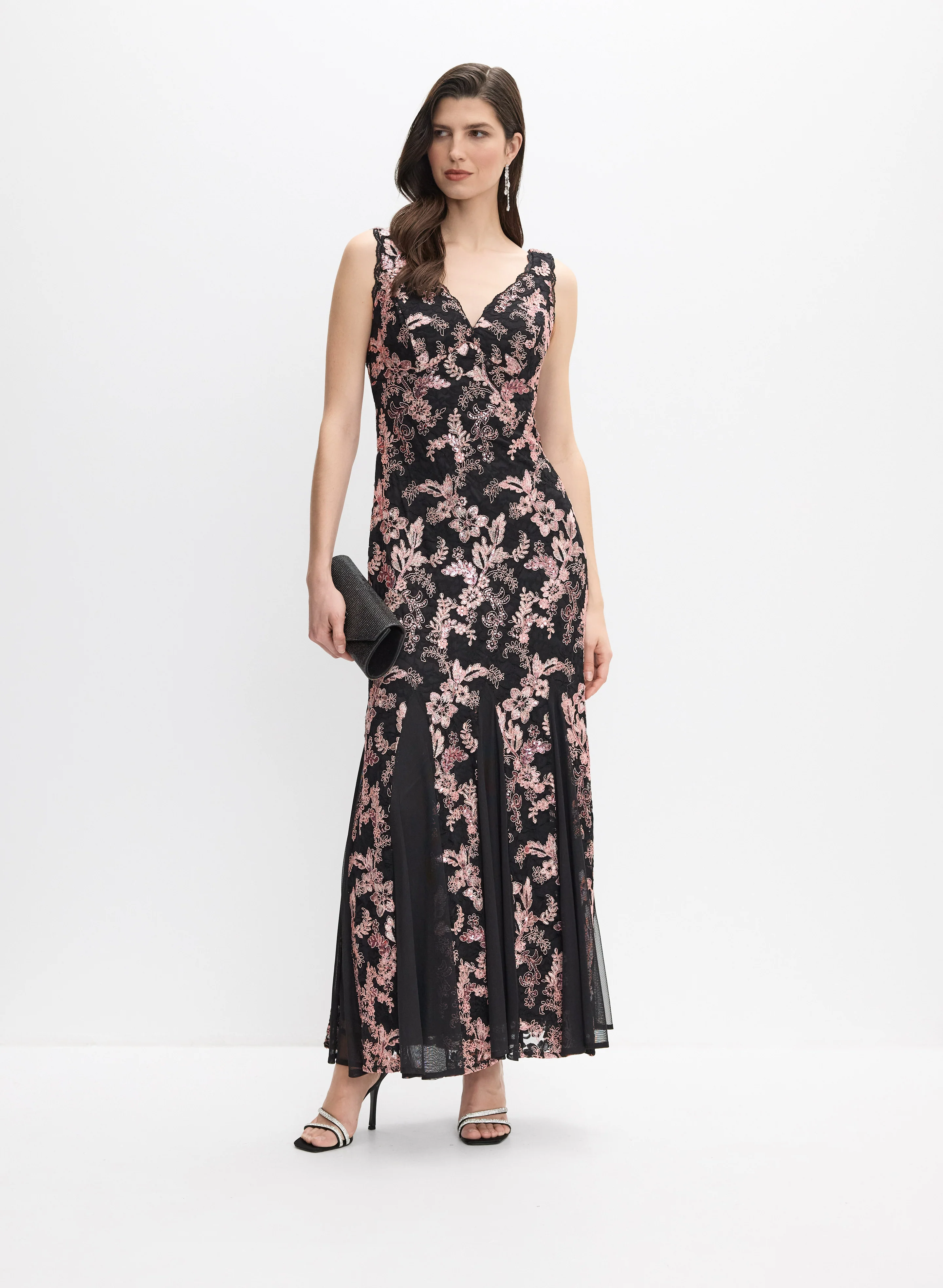 Embellished Floral Lace Dress