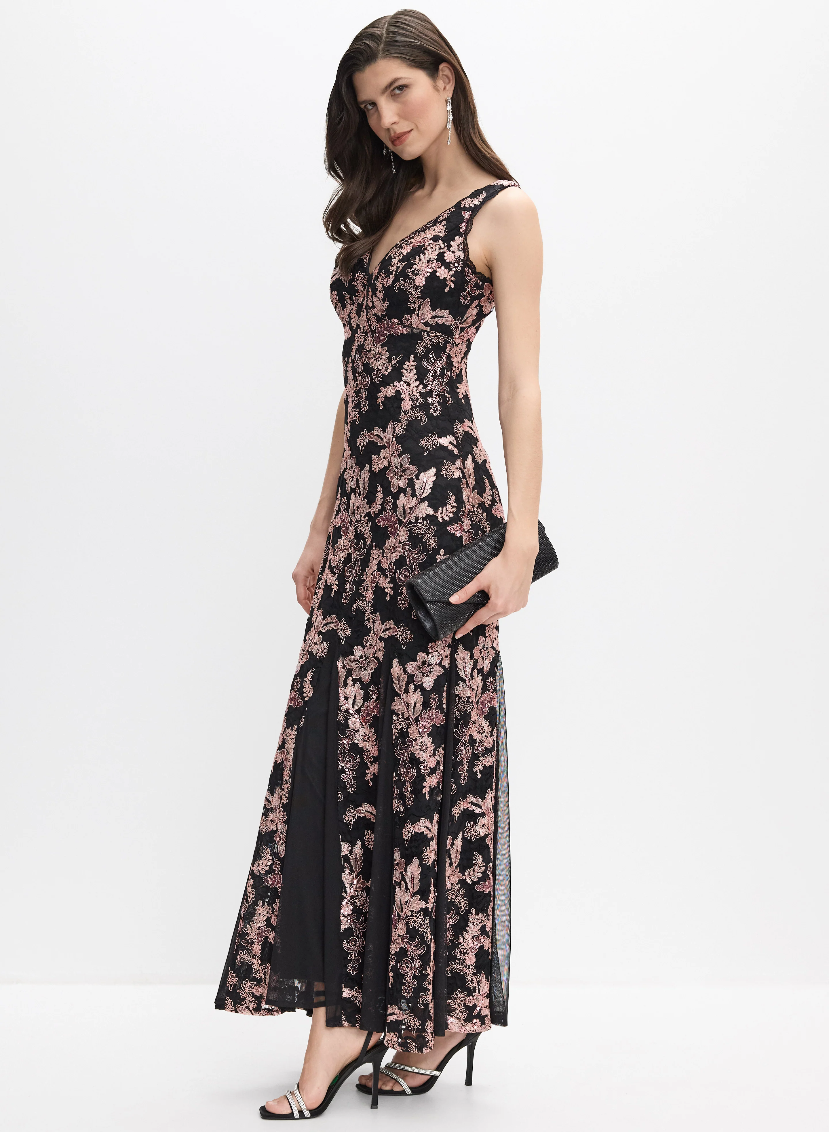 Embellished Floral Lace Dress - Image 2