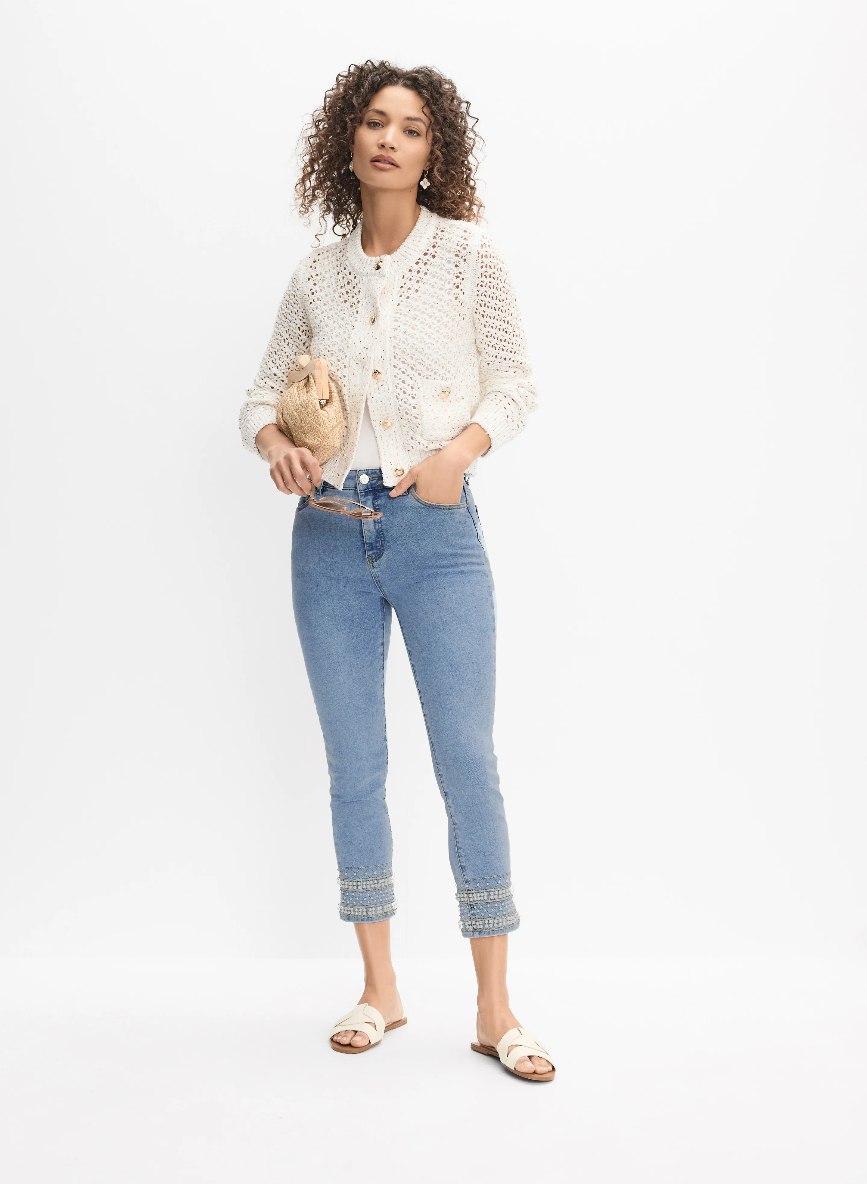Embellished Hem Capris - Image 3