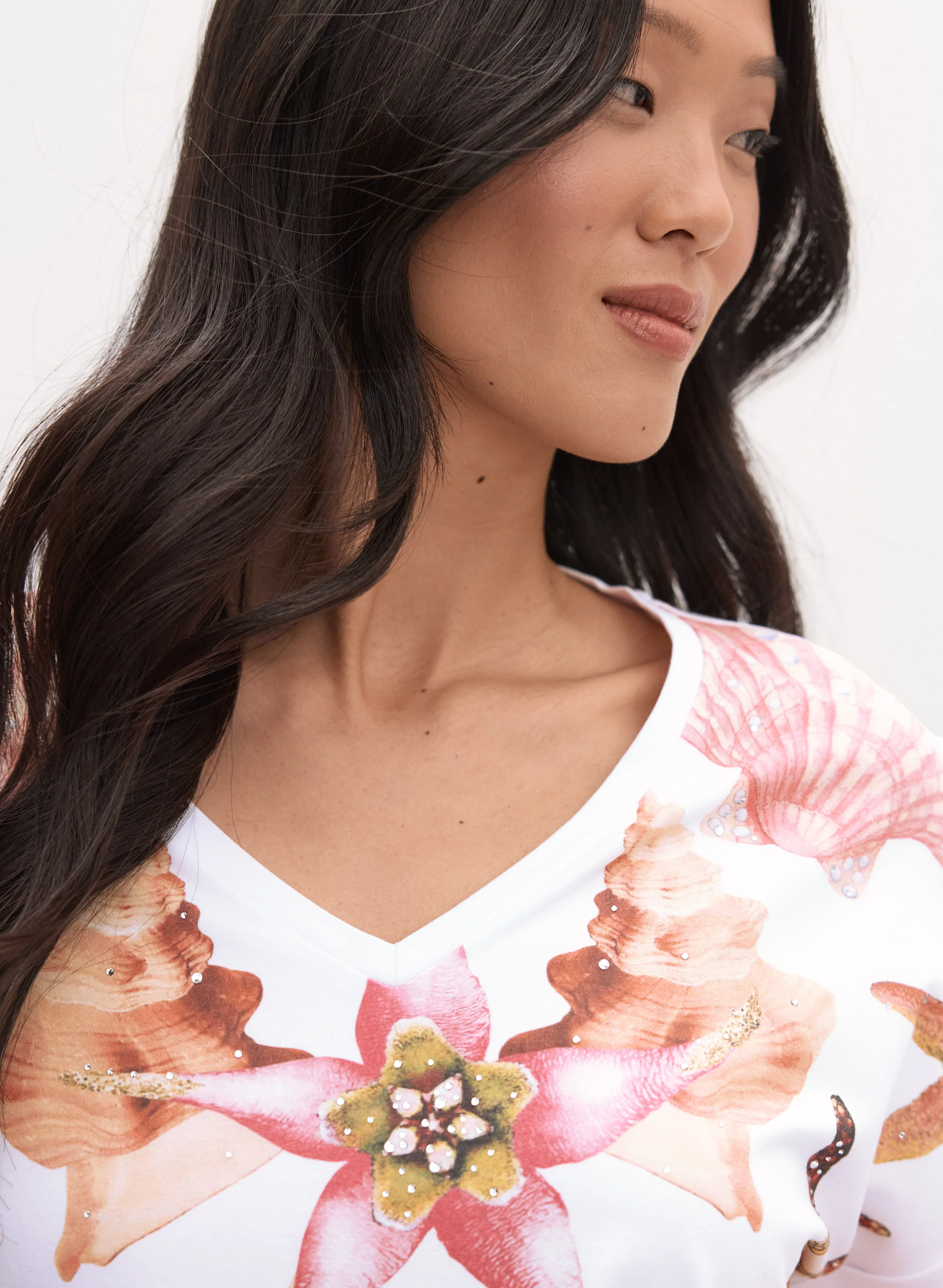 Embellished Starfish Print T-Shirt - Image 2