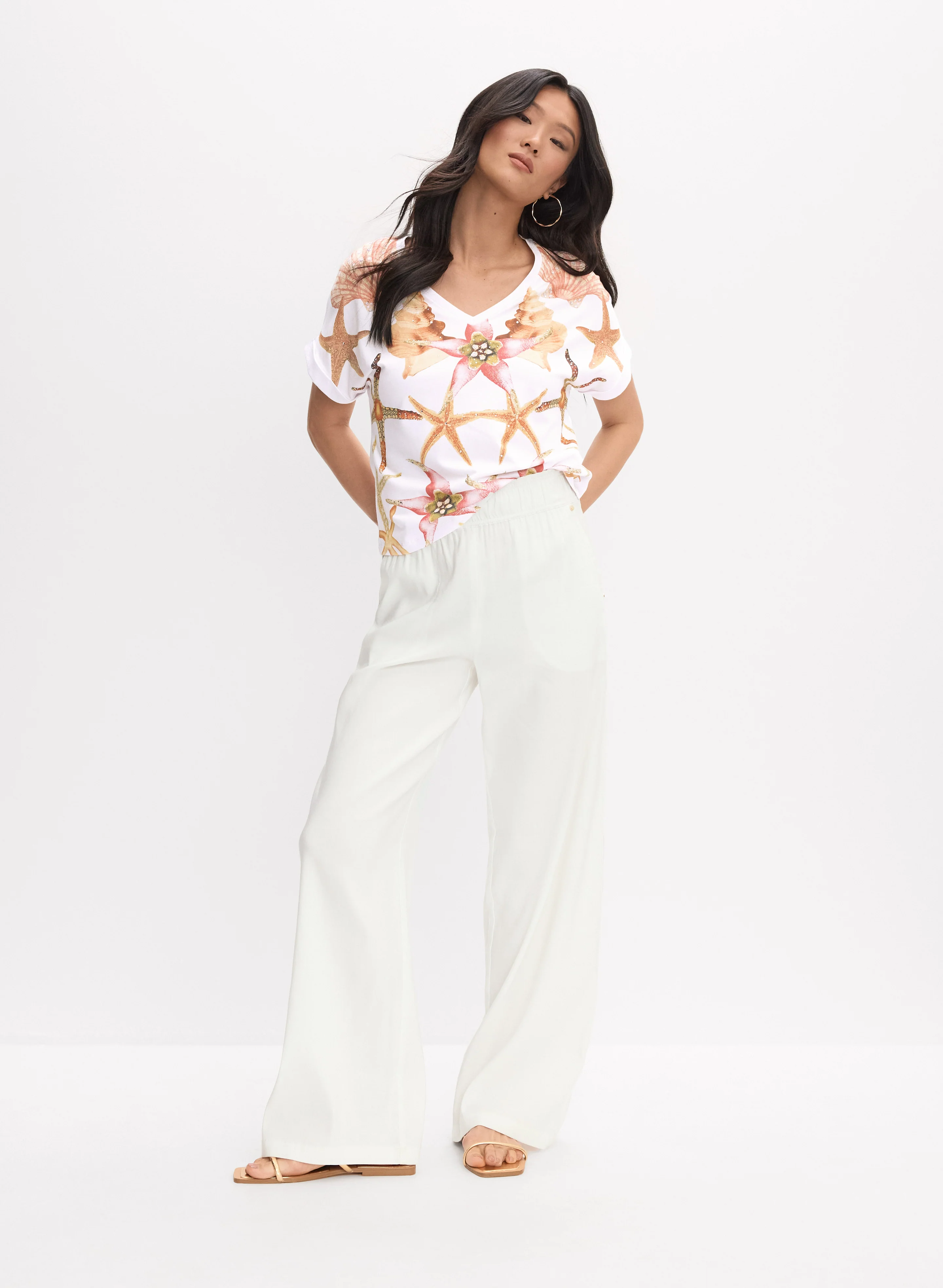 Embellished Starfish Print T-Shirt - Image 3