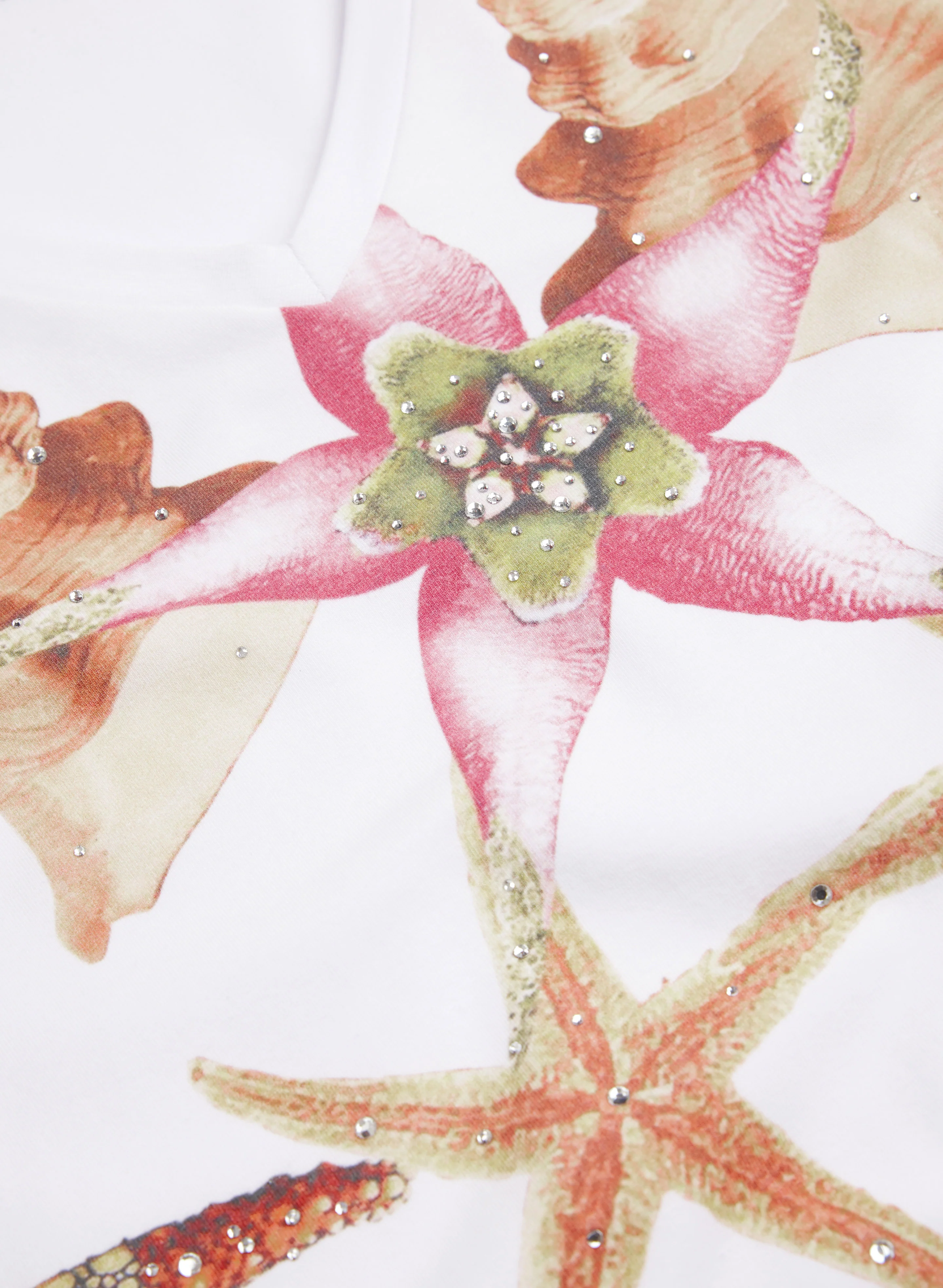 Embellished Starfish Print T-Shirt - Image 7