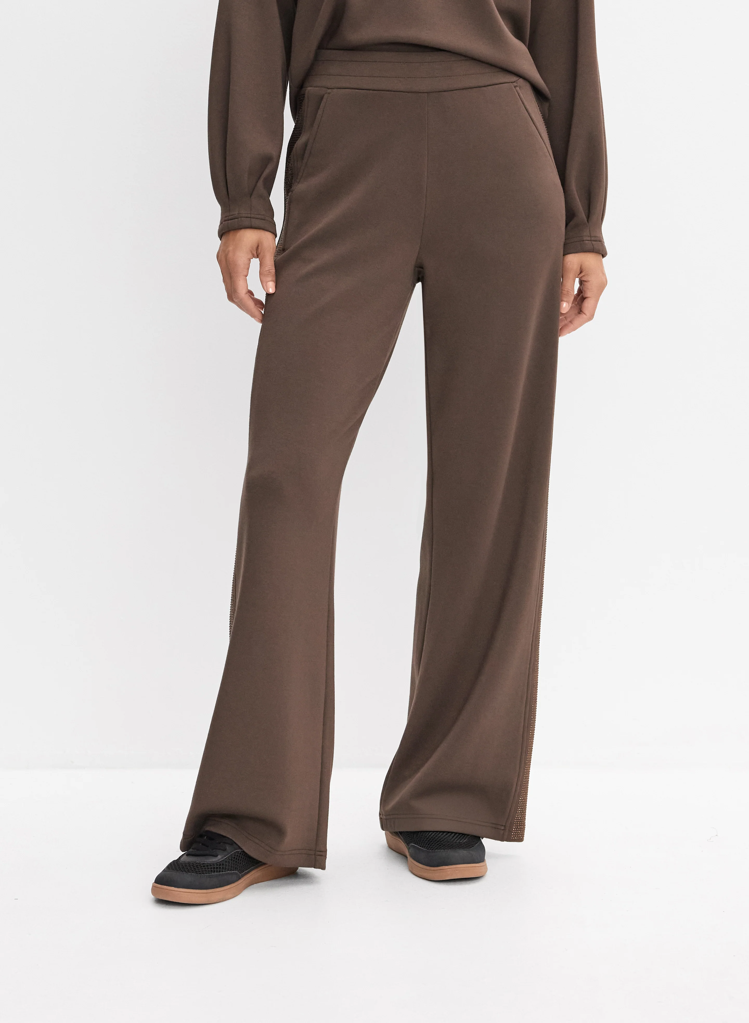 Embellished Wide-Leg Pants