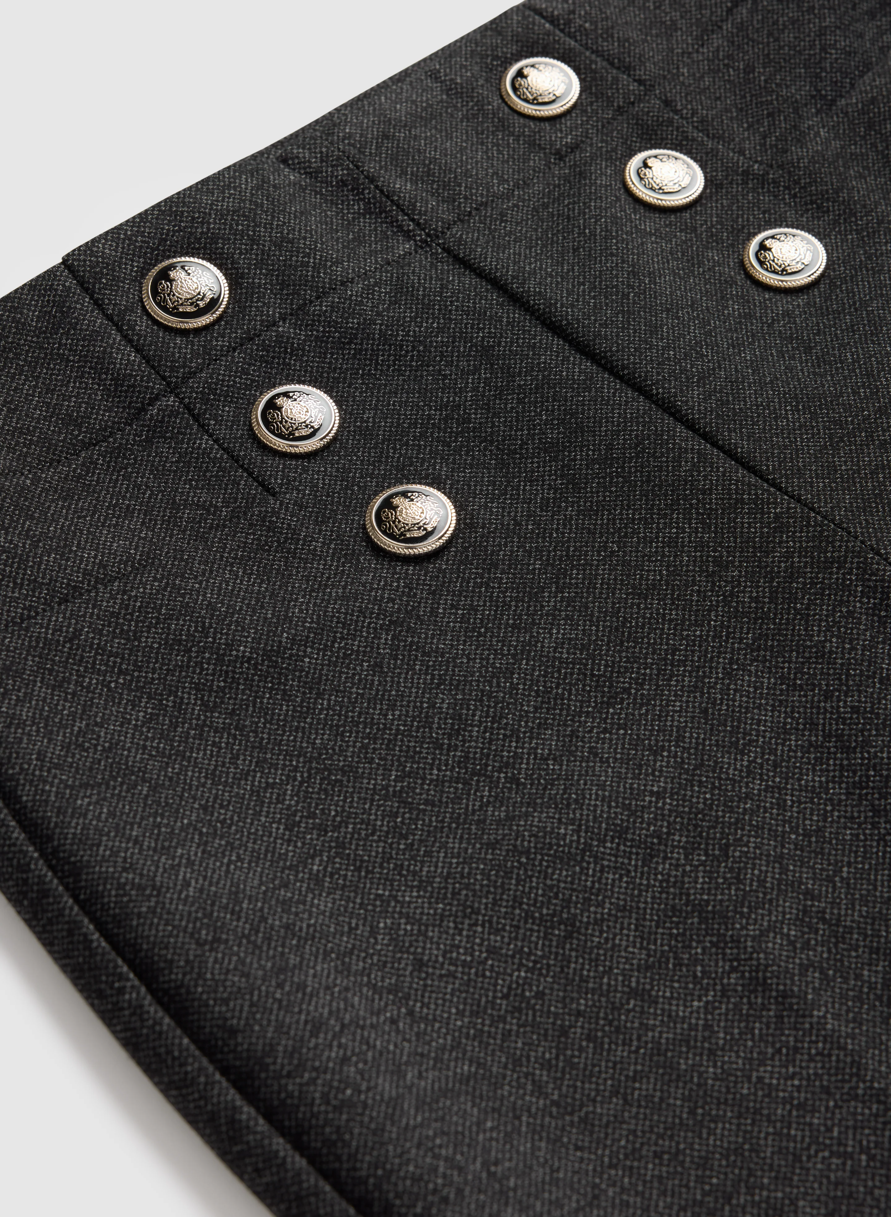 Embossed Button Slim-Leg Pants - Image 7