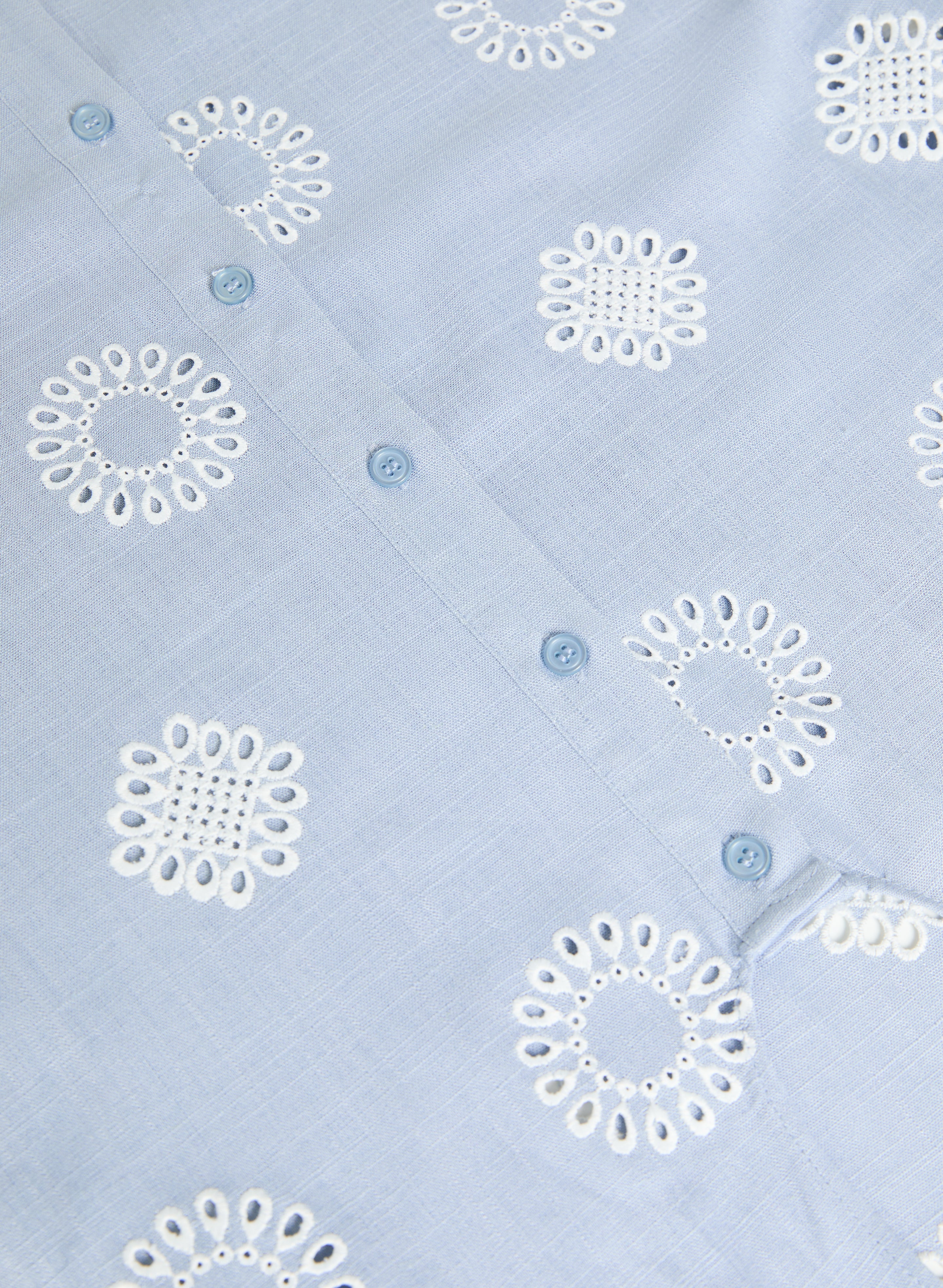 Embroidered Button-Down Blouse - Image 7