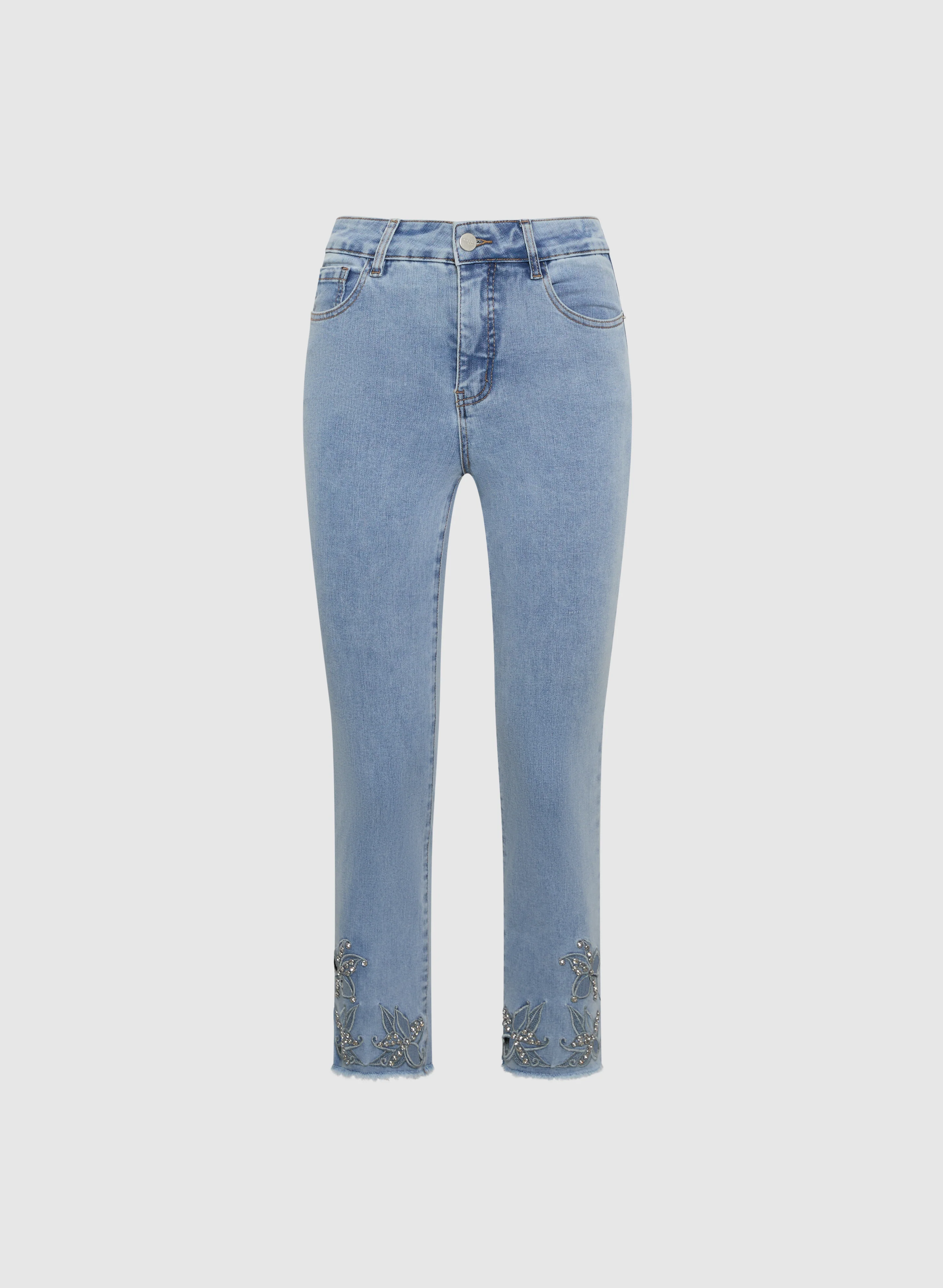 Embroidered Denim Capris - Image 6