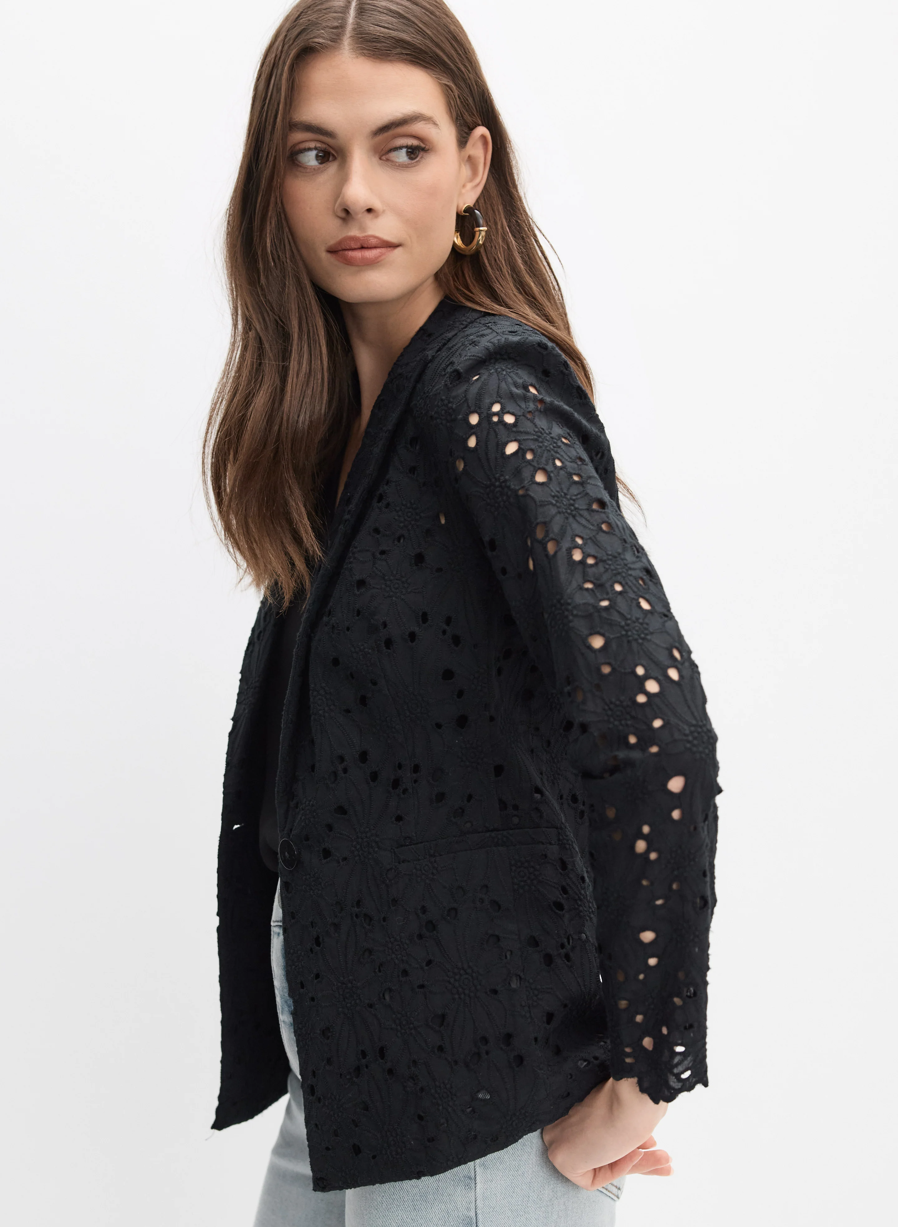 Embroidered Eyelet Jacket - Image 5