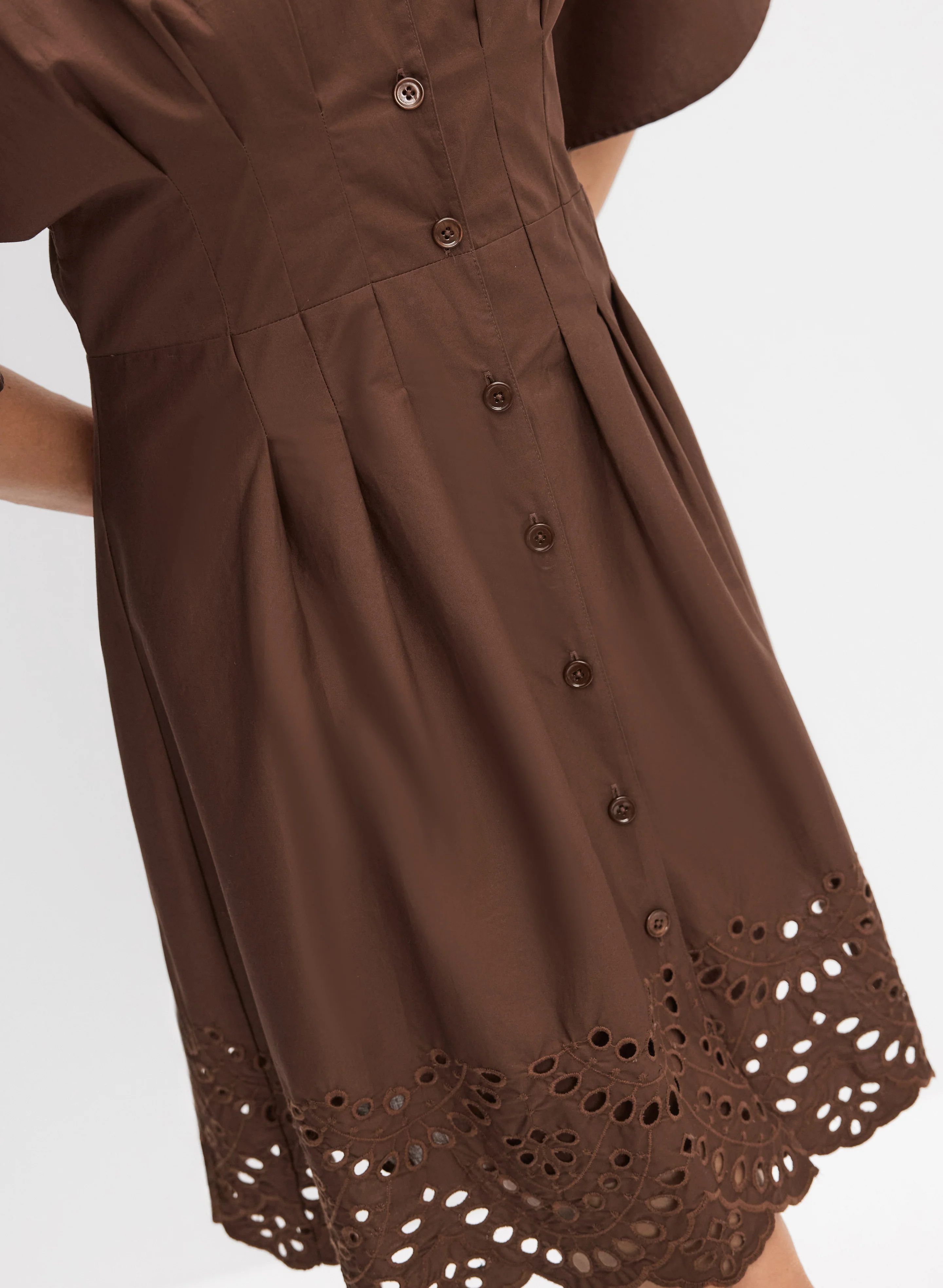 Embroidered Hem Shirt Dress - Image 8