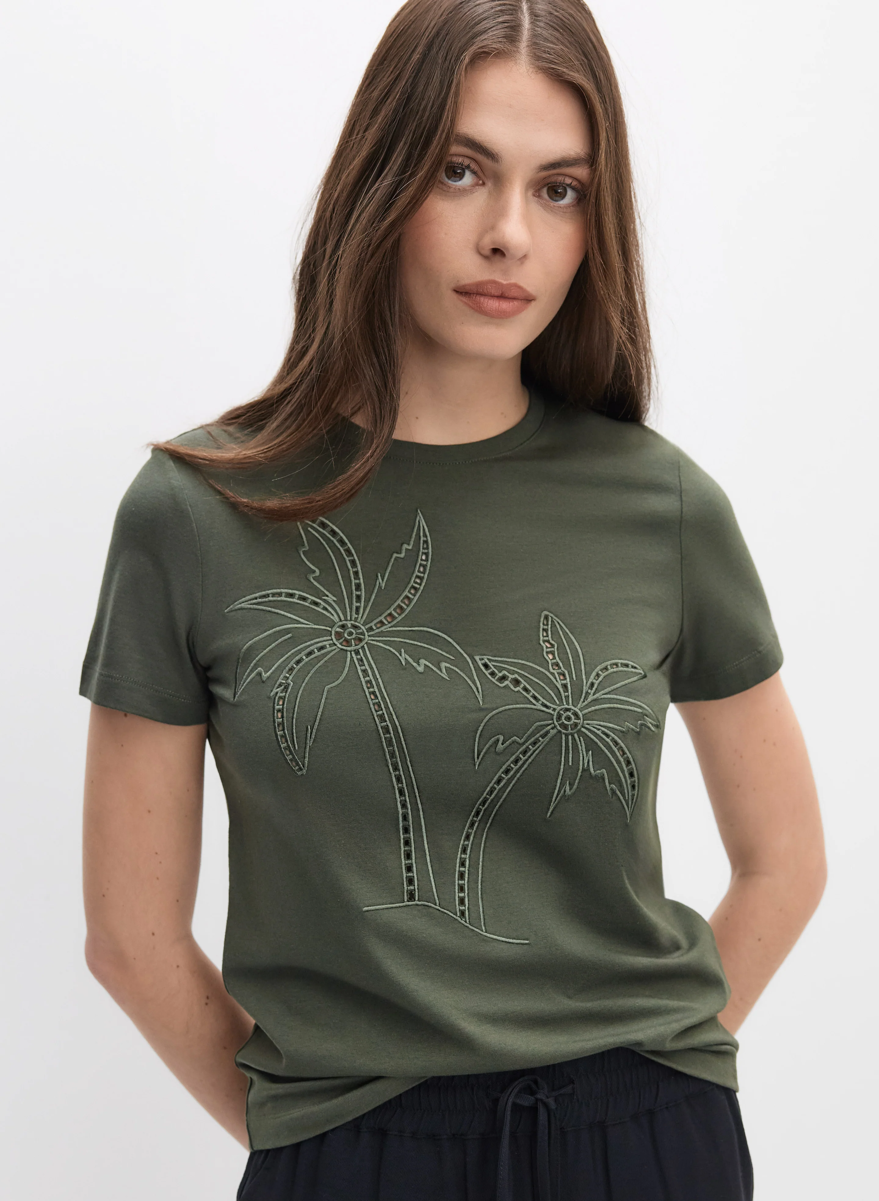 Embroidered Palm T-Shirt