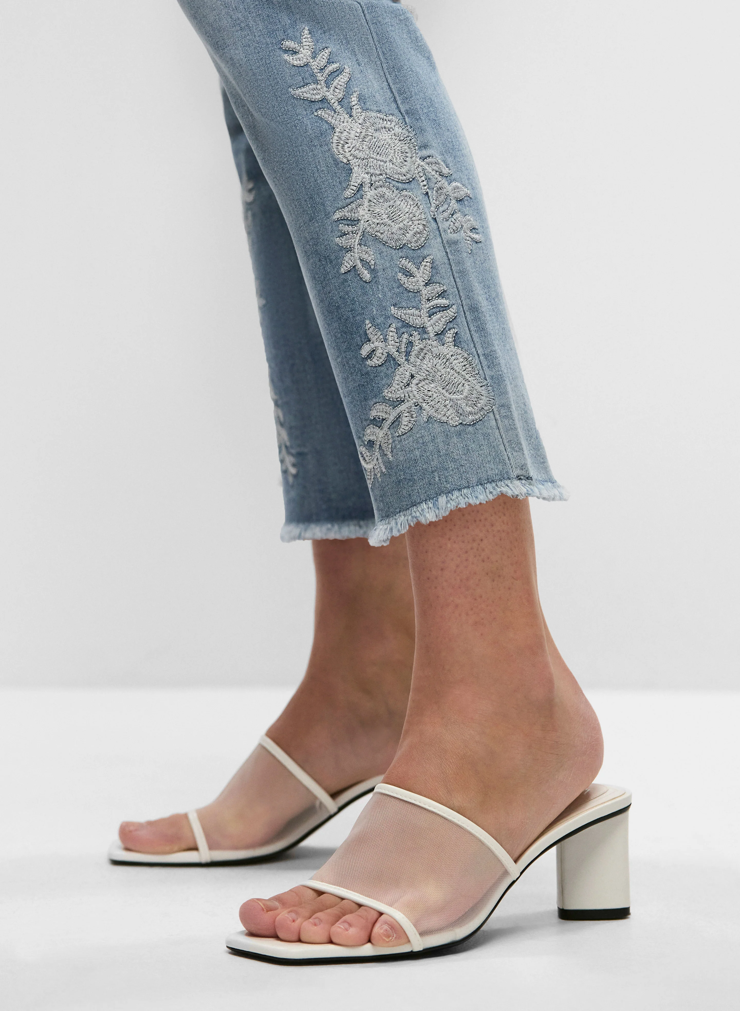 Embroidered Straight Leg Jeans - Image 4