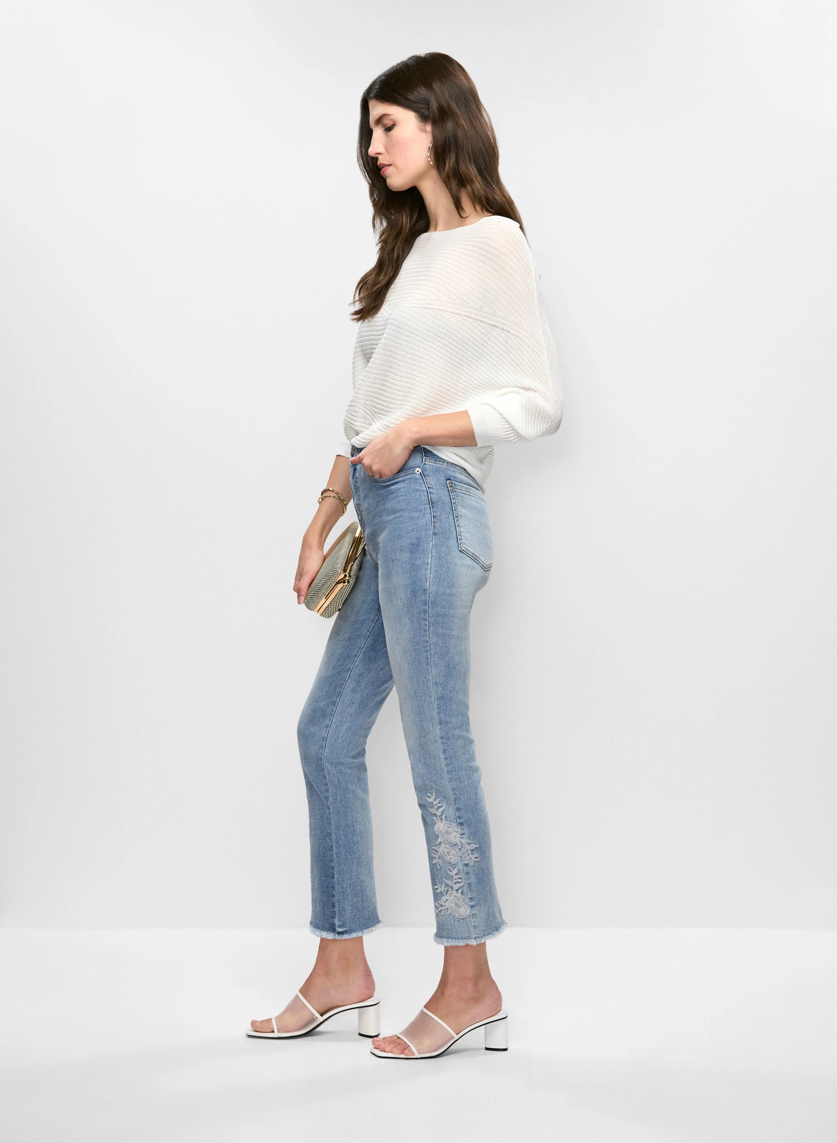 Embroidered Straight Leg Jeans - Image 5