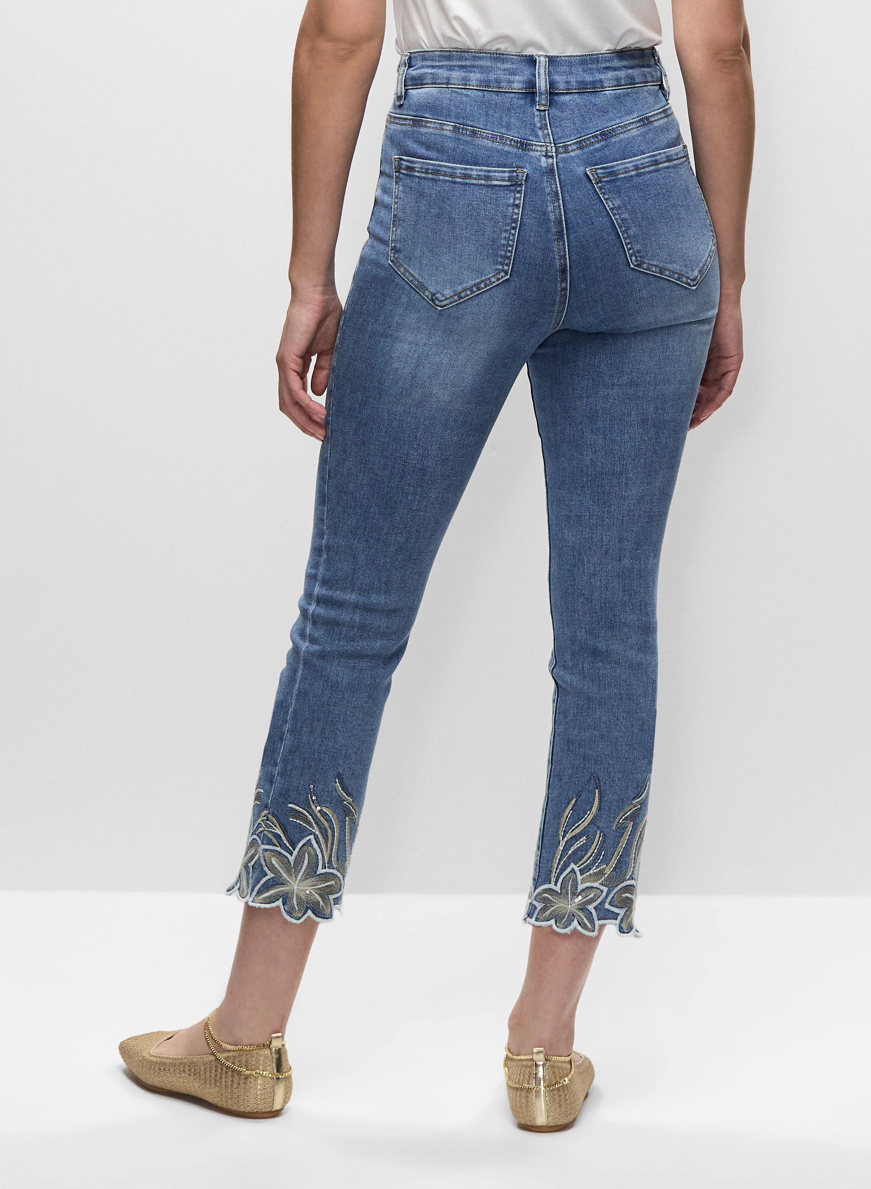 Embroidered Straight Leg Jeans - Image 2