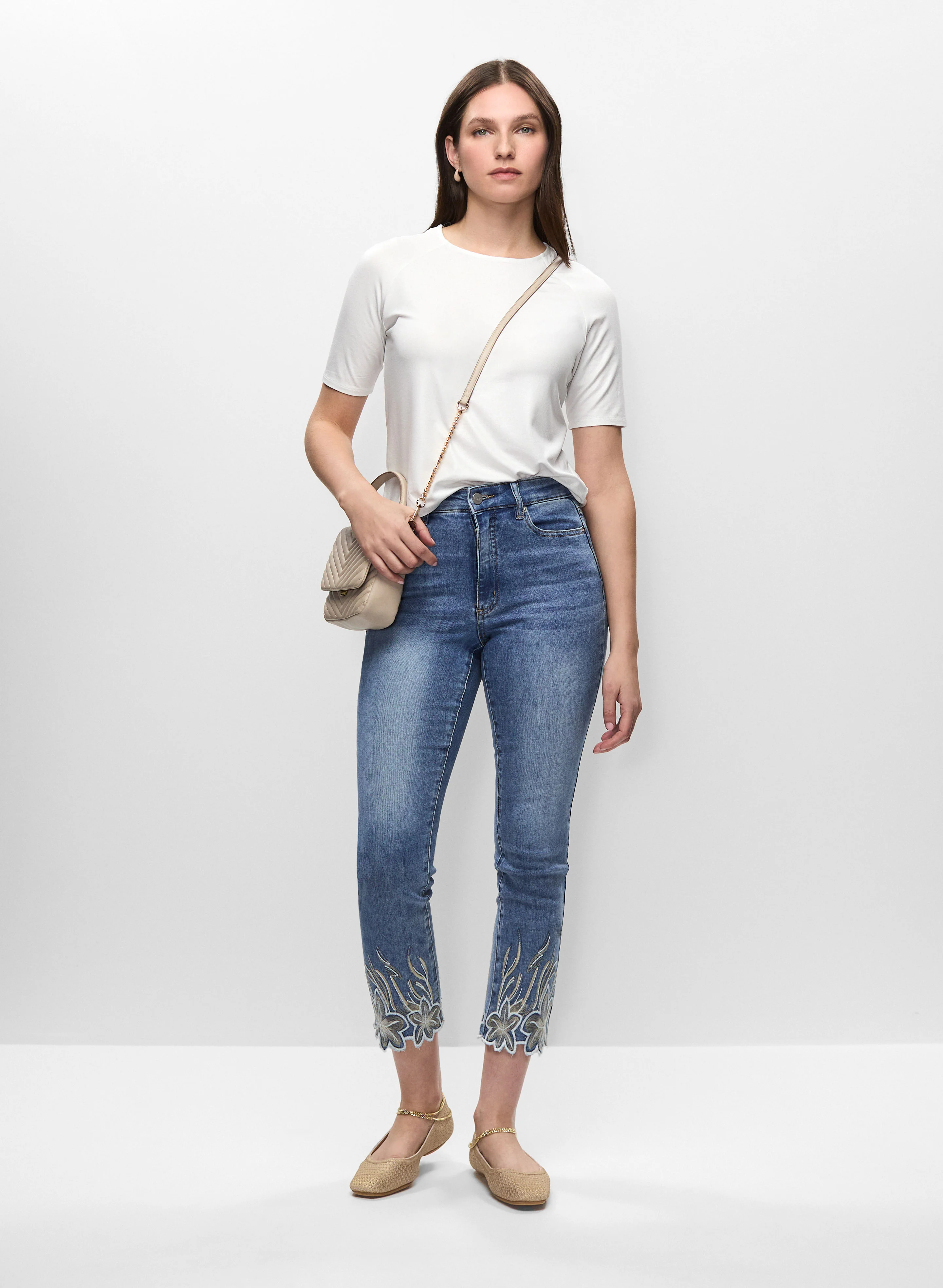 Embroidered Straight Leg Jeans - Image 3