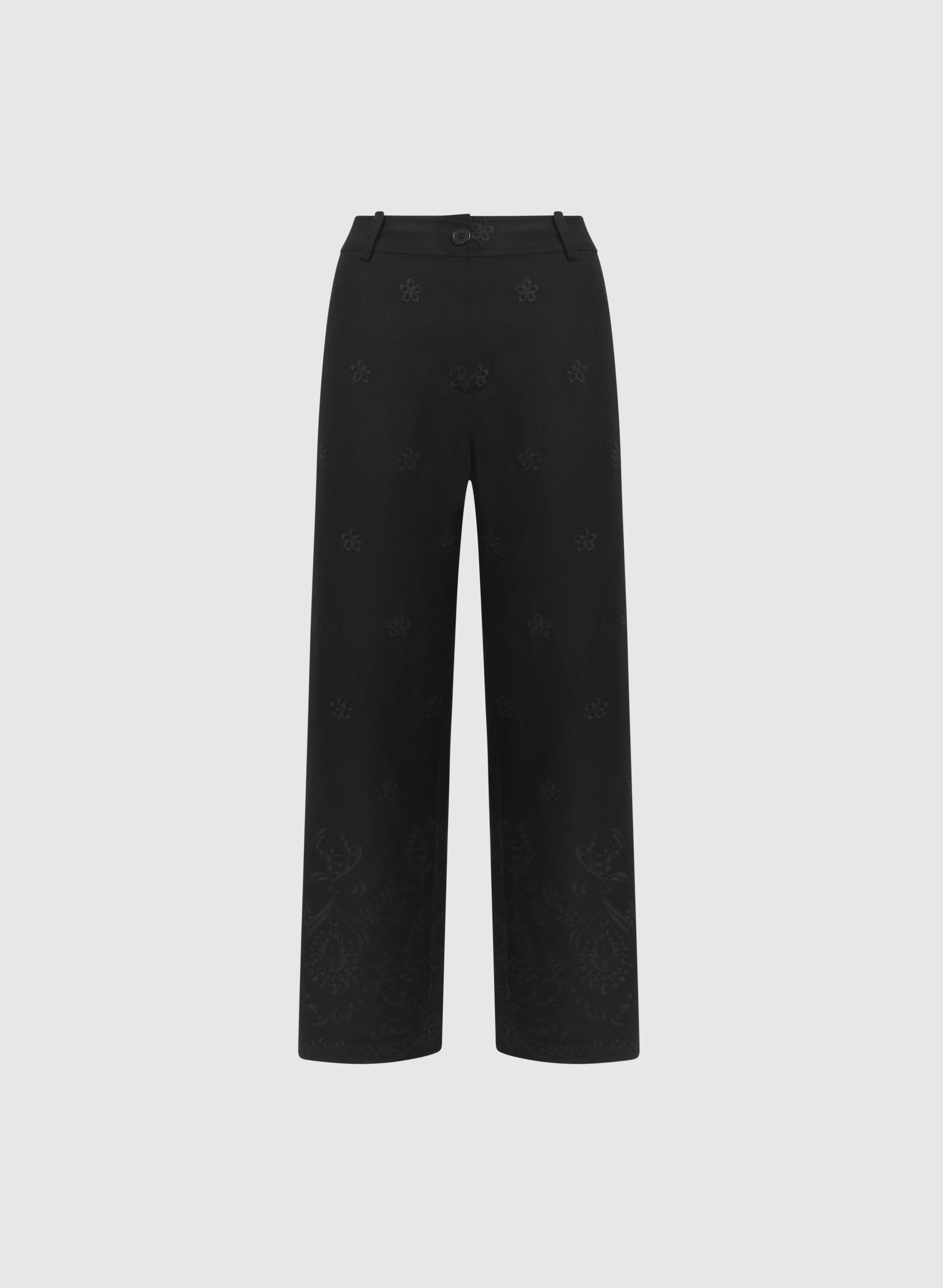 Embroidered Wide-Leg Pants - Image 6