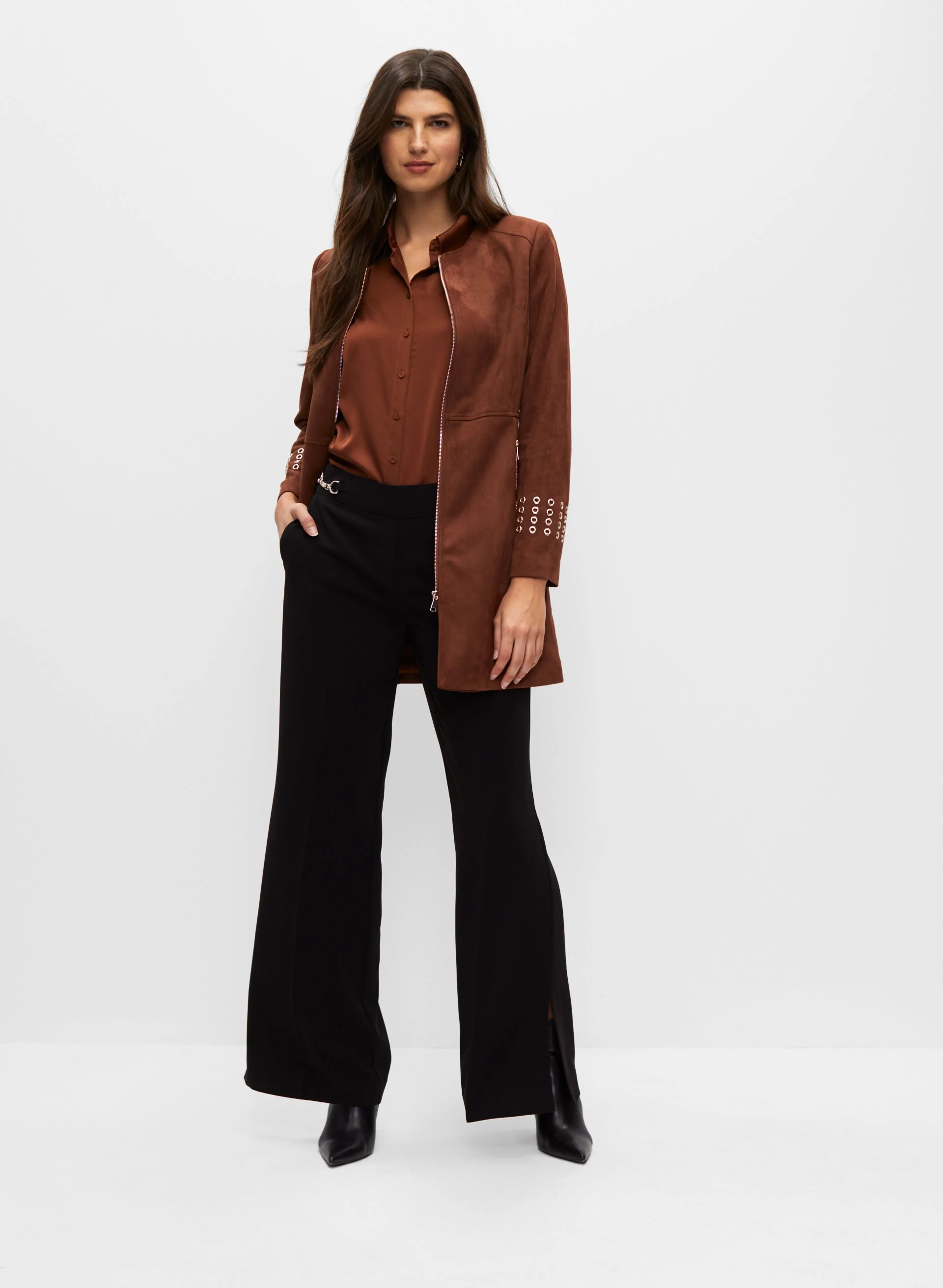 Eyelet Detail Redingote - Image 4