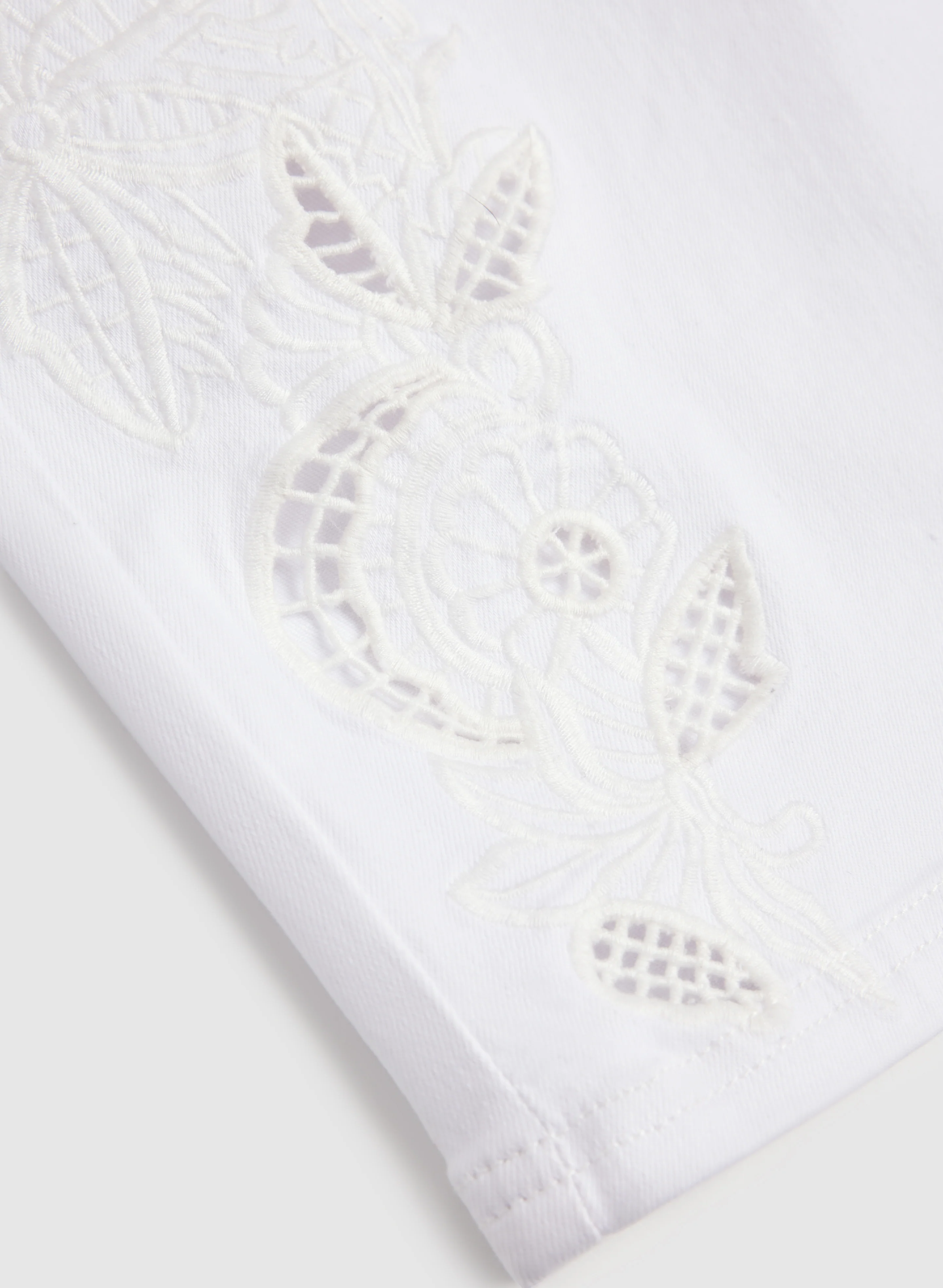 Eyelet Embroidered Denim Skirt - Image 7