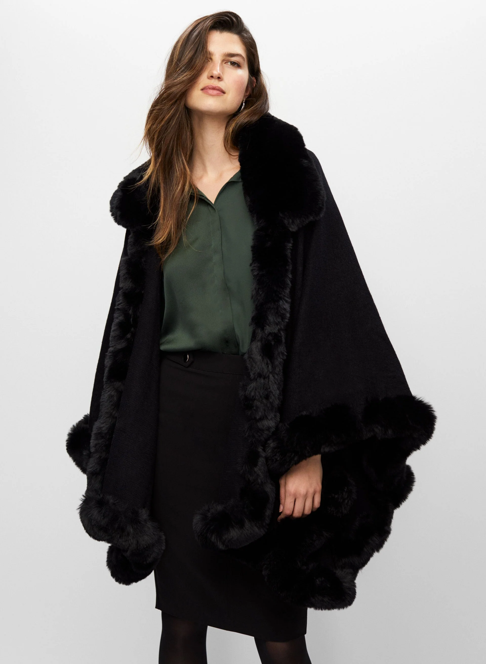 Faux Fur Poncho - Image 4