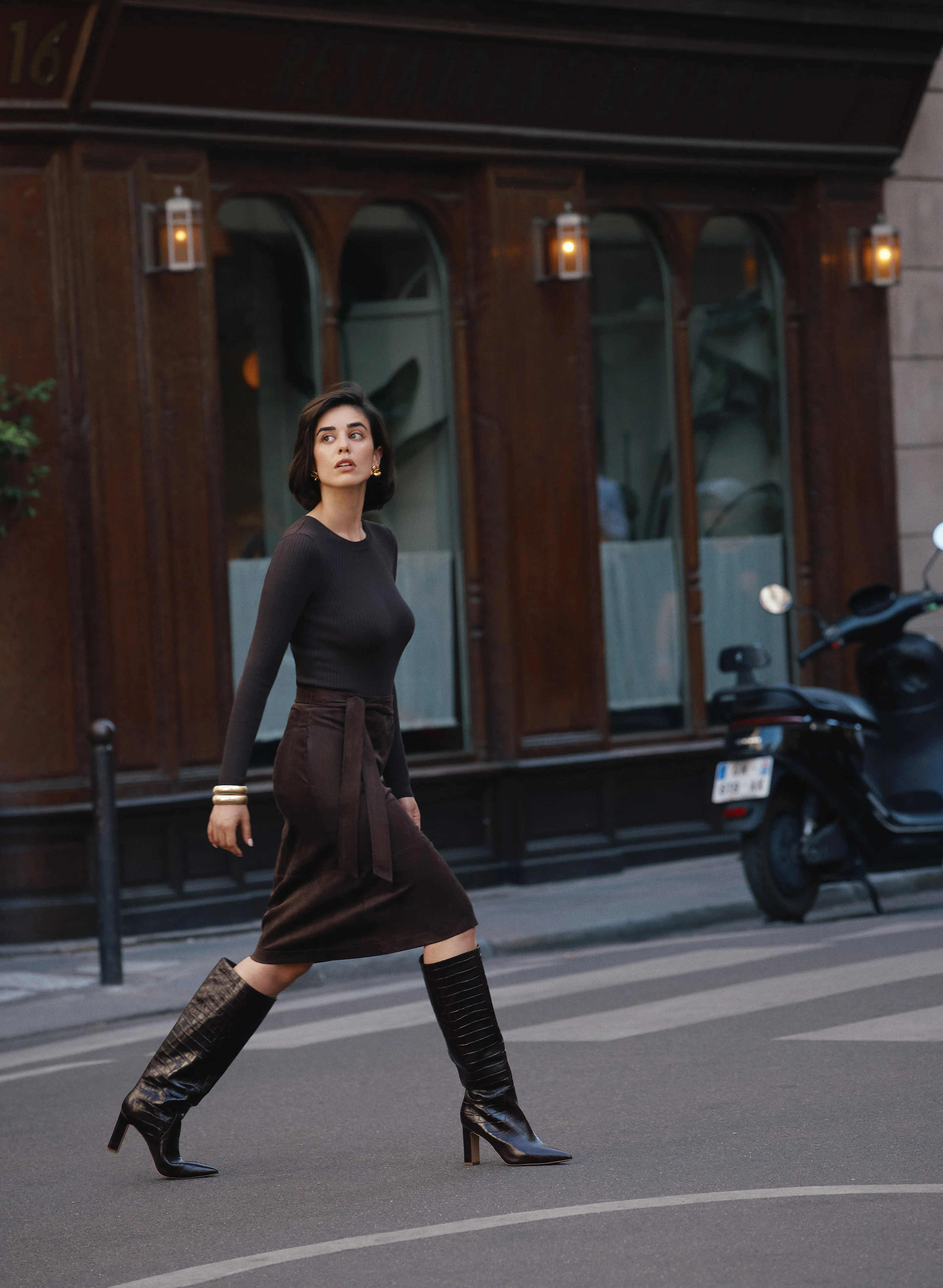 Faux-Suede Illusion Dress - Image 2
