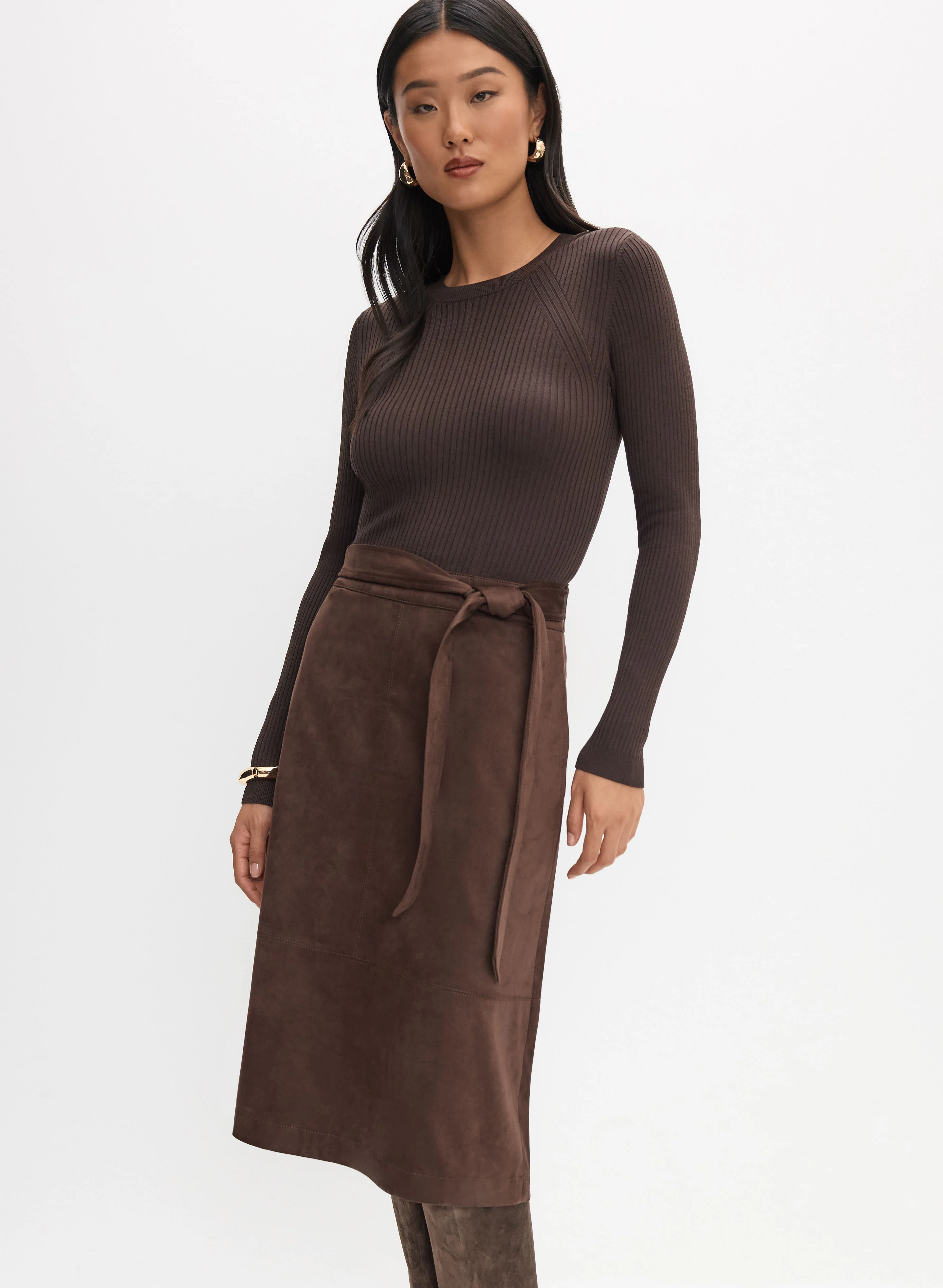 Faux-Suede Illusion Dress - Image 6