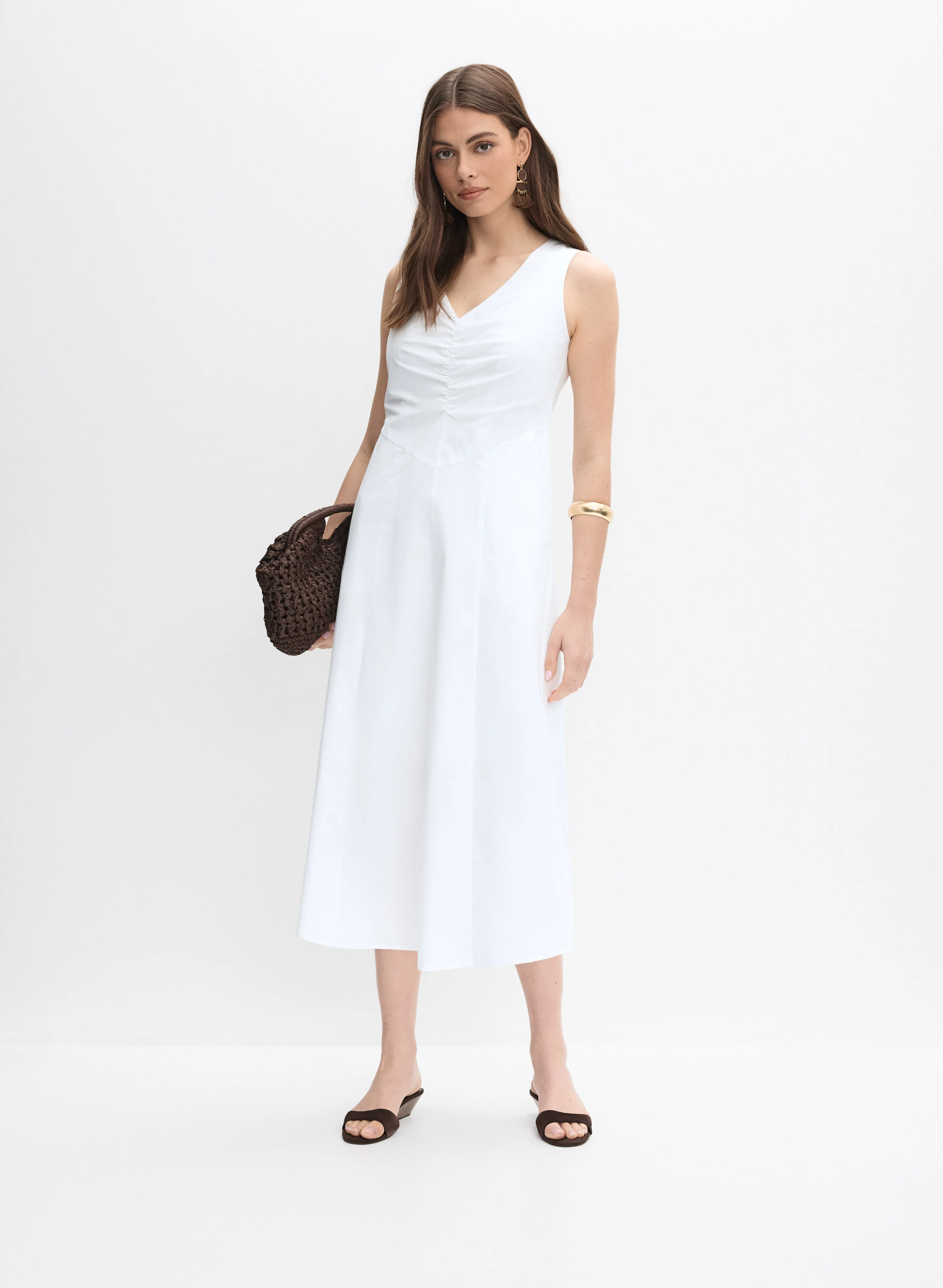 Fit & Flare Cotton Midi Dress