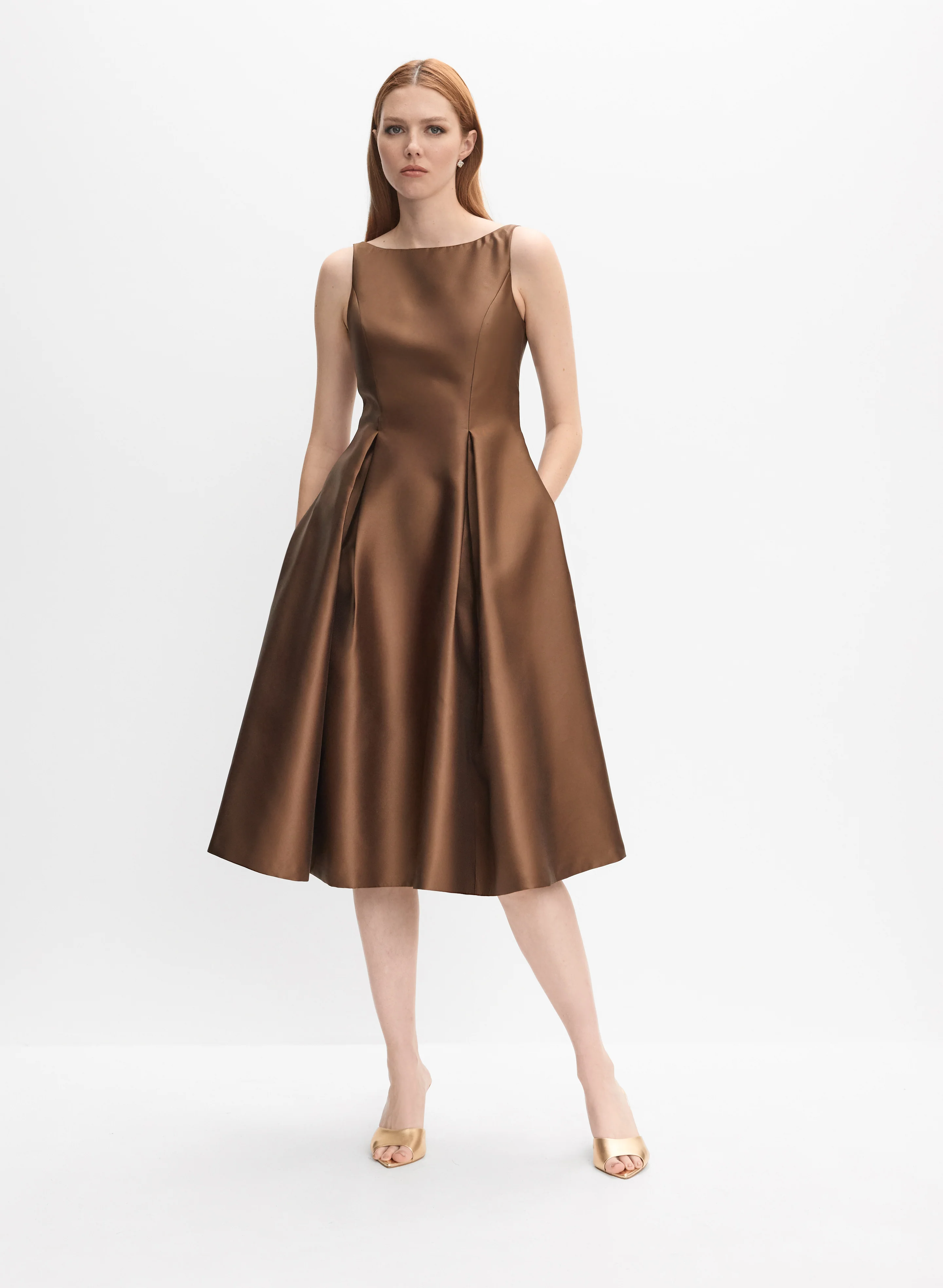 Adrianna Papell - Satin Fit & Flare Dress