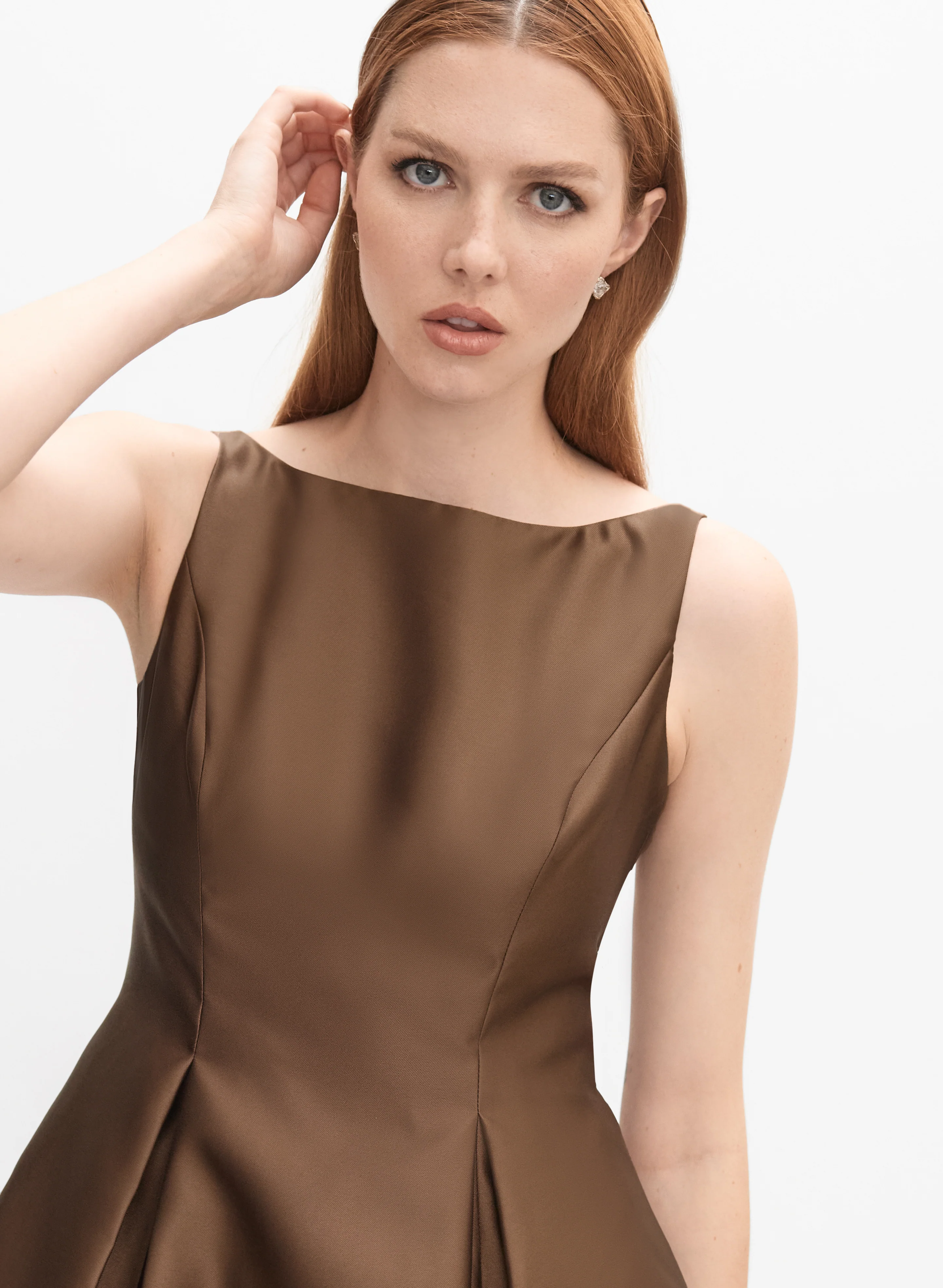 Adrianna Papell - Satin Fit & Flare Dress - Image 2