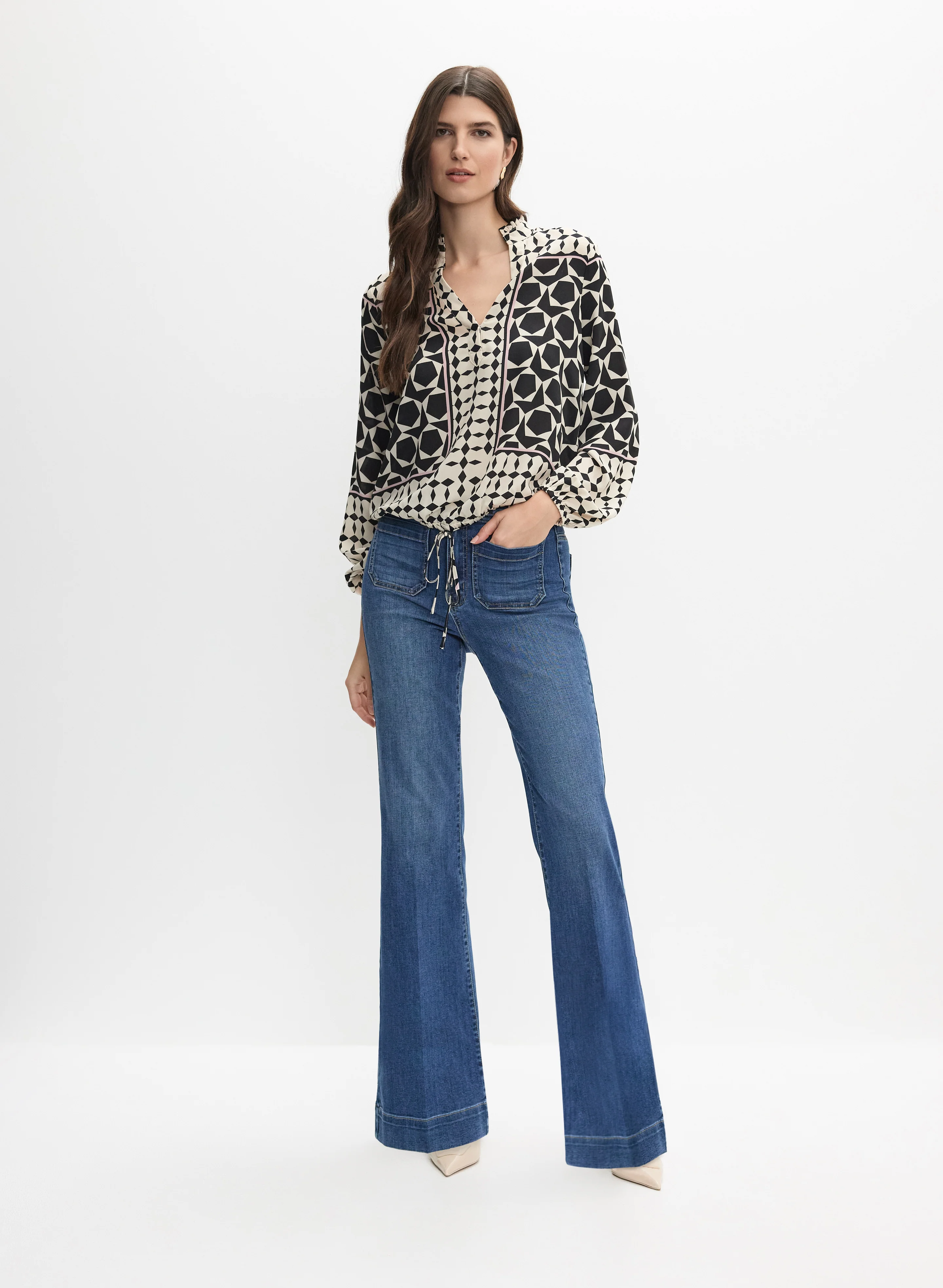 Patch Pocket Flare-Leg Jeans - Image 5