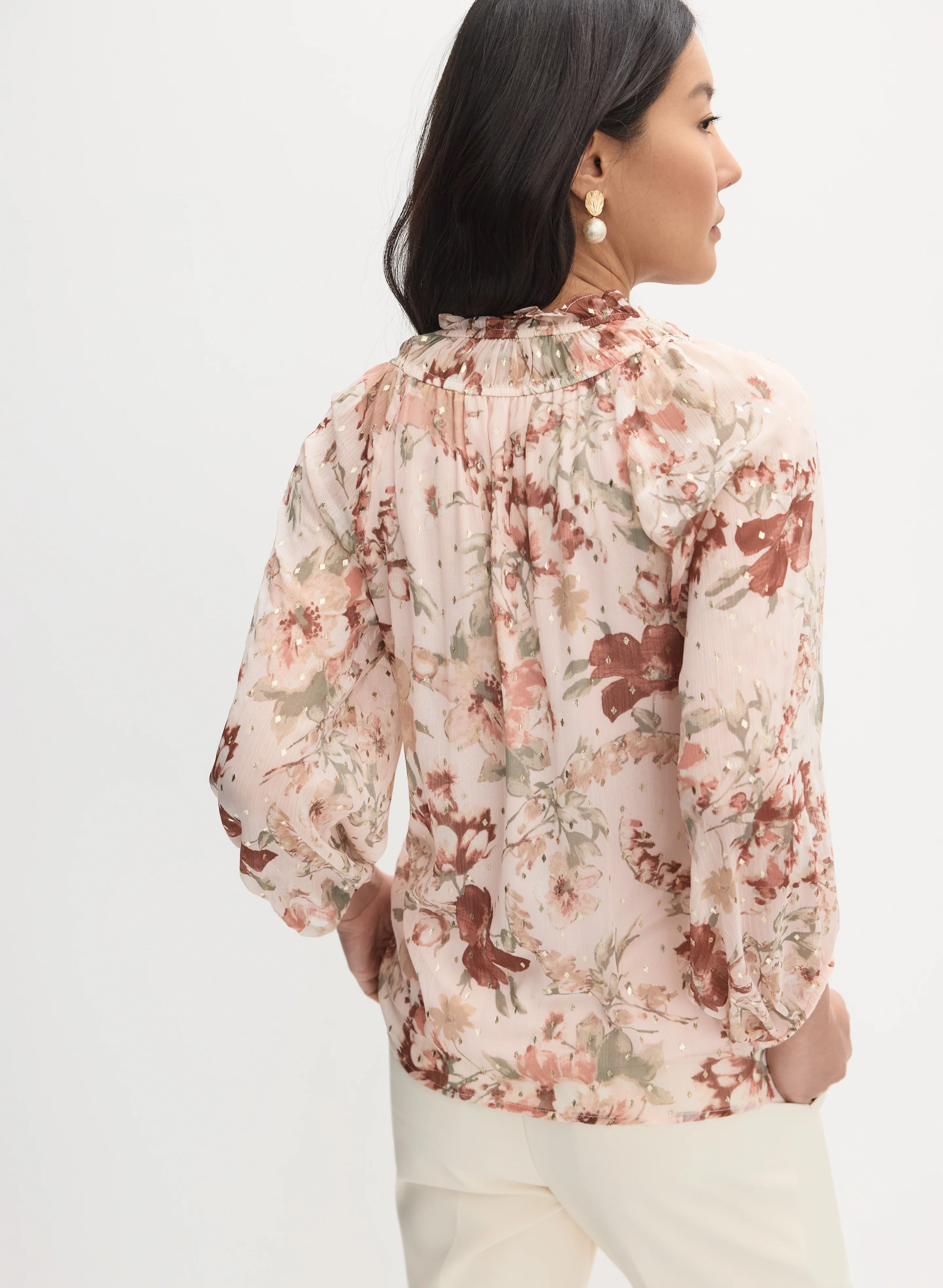 Floral Chiffon Blouse - Image 5