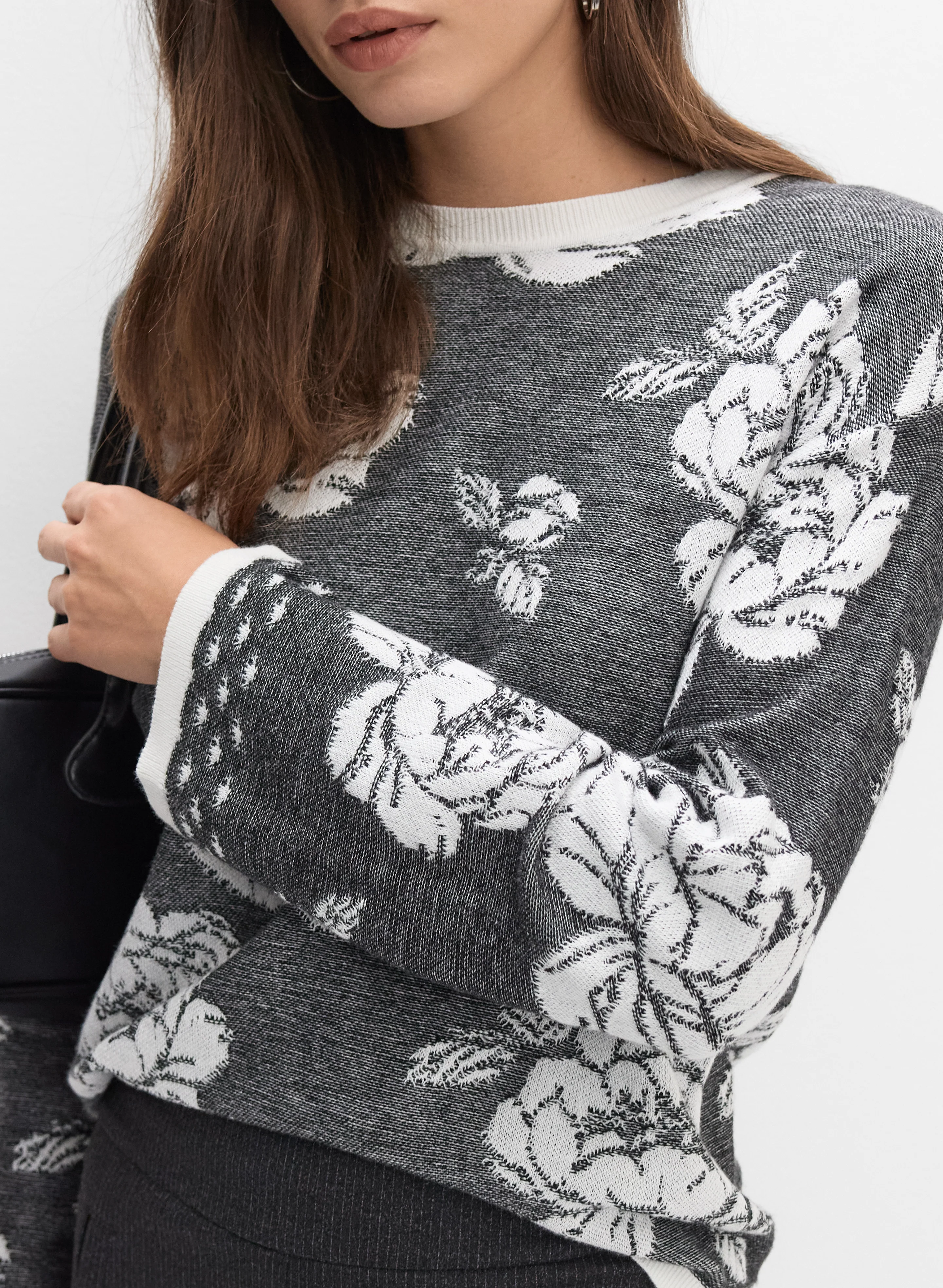 Floral Crew Neck Sweater - Image 2