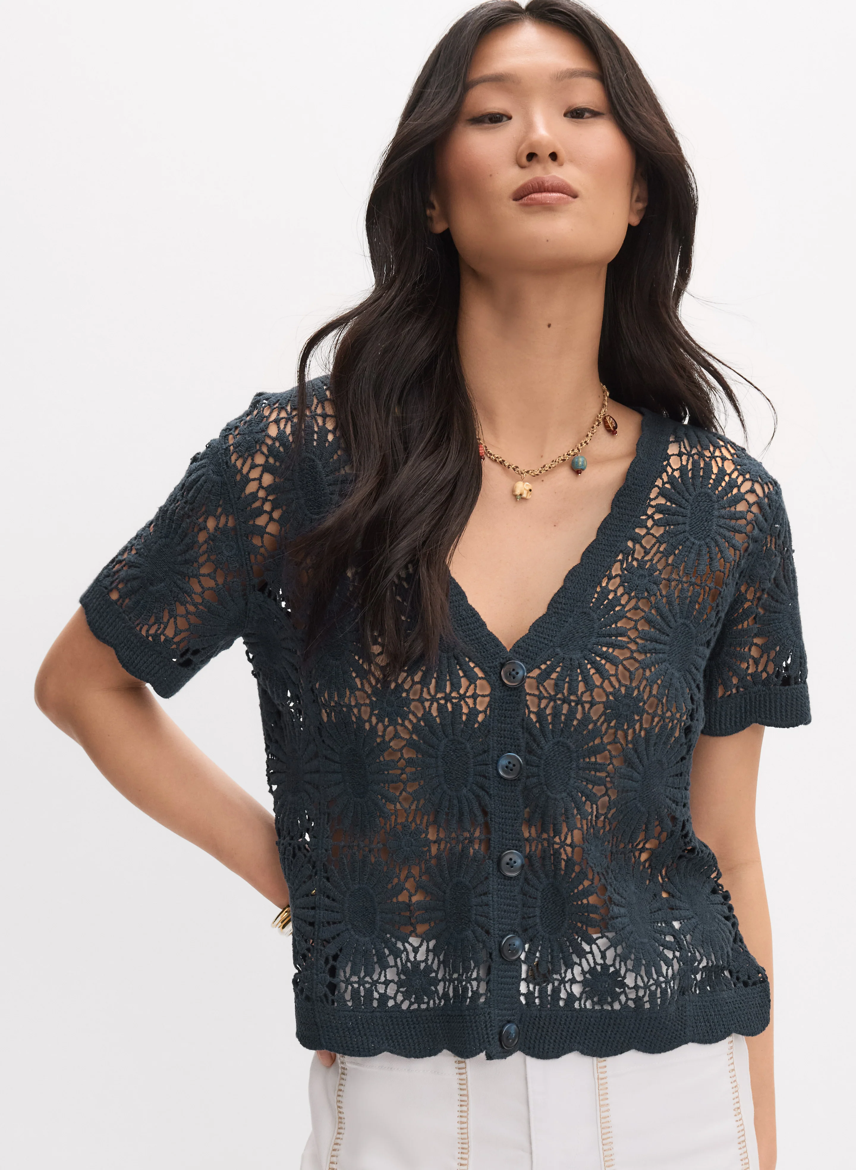 Floral Crochet Cardigan