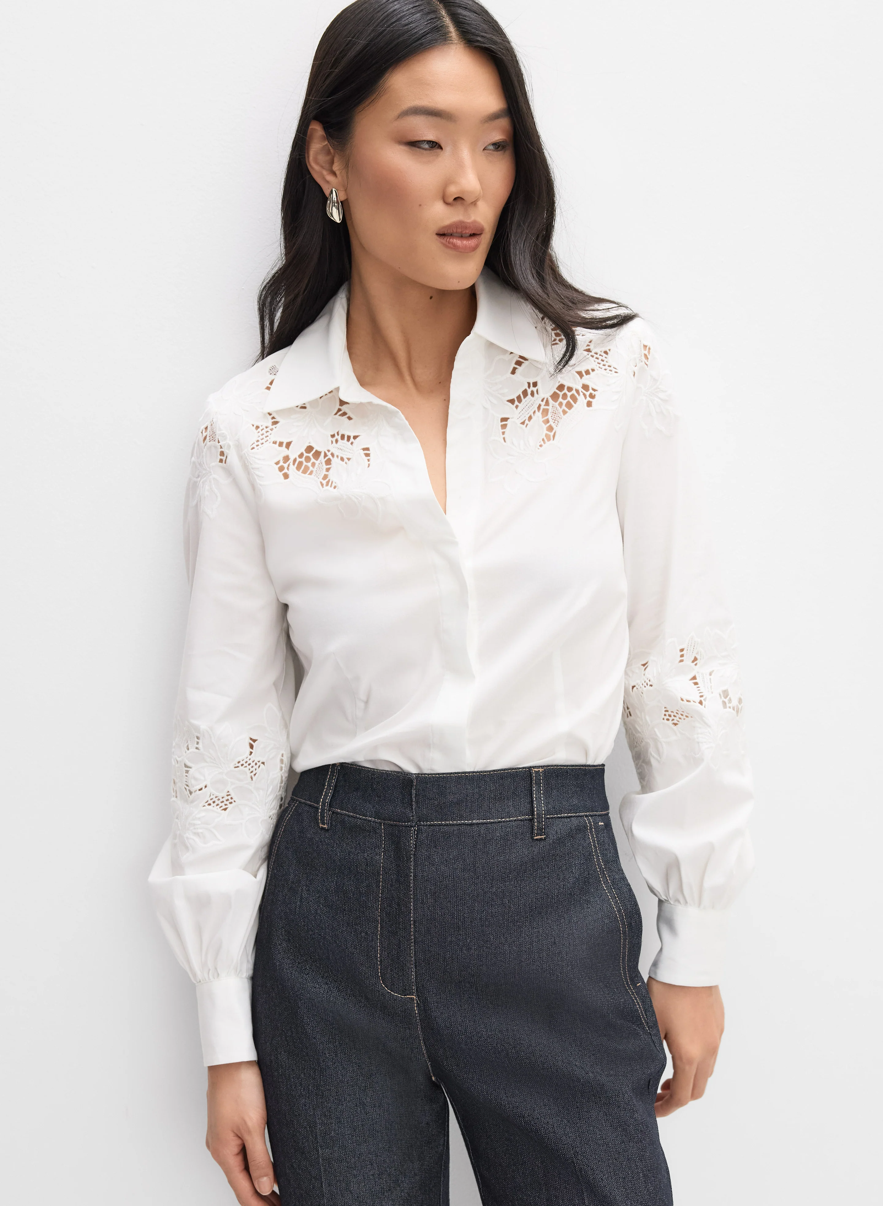 Floral Cut-Out Blouse
