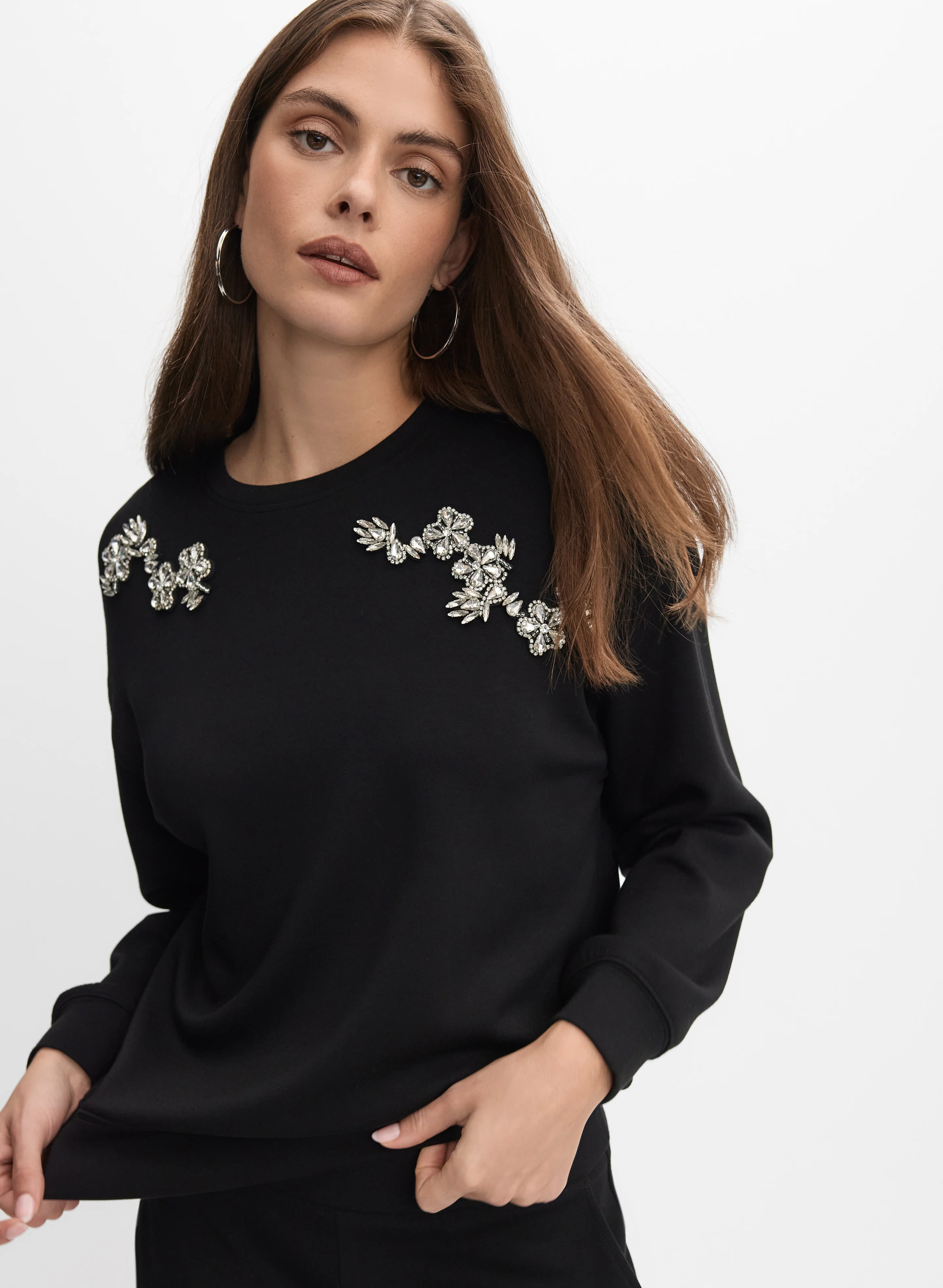 Floral Embellished Sweater