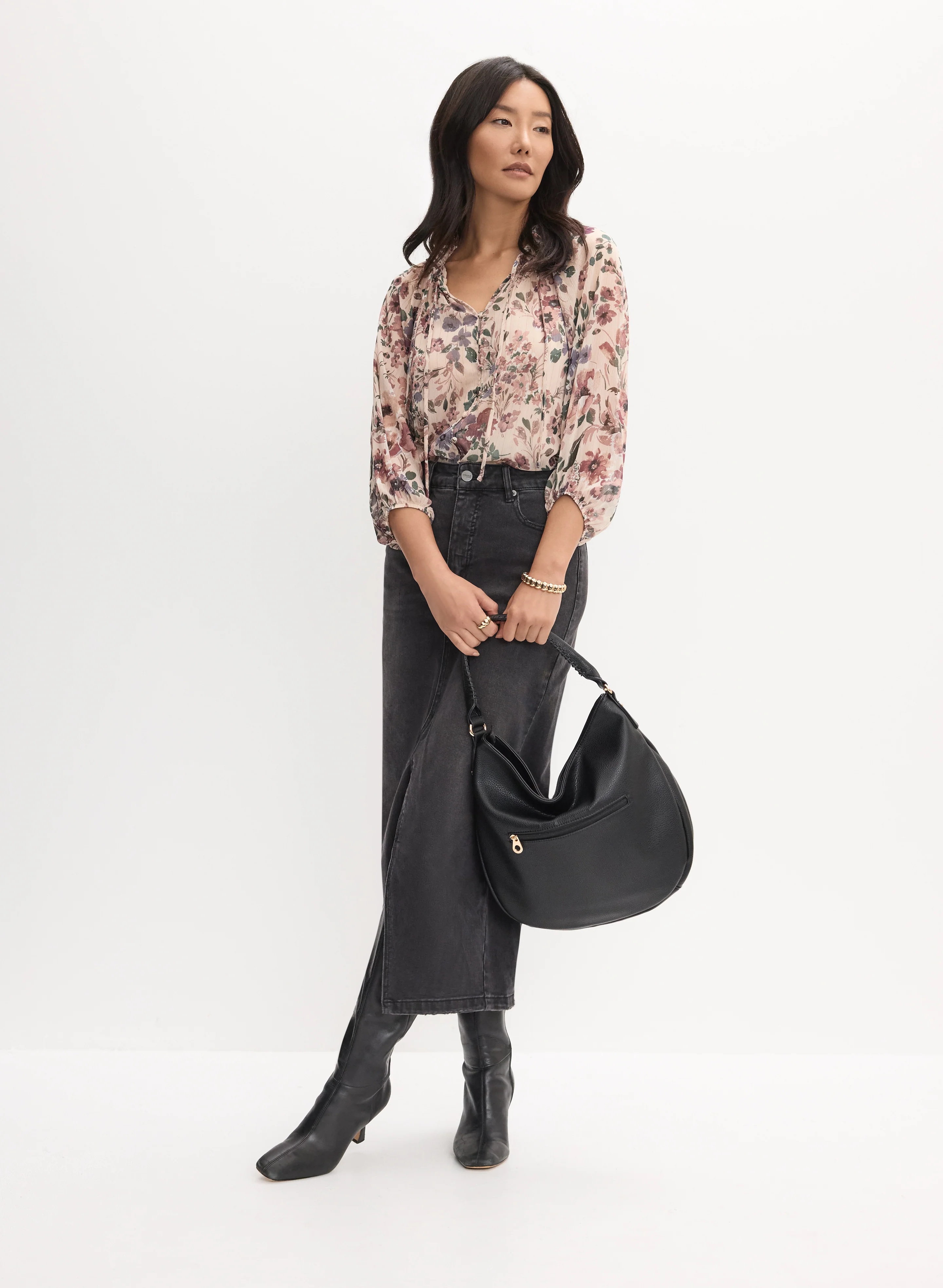 Floral Frilled Neck Blouse - Image 3