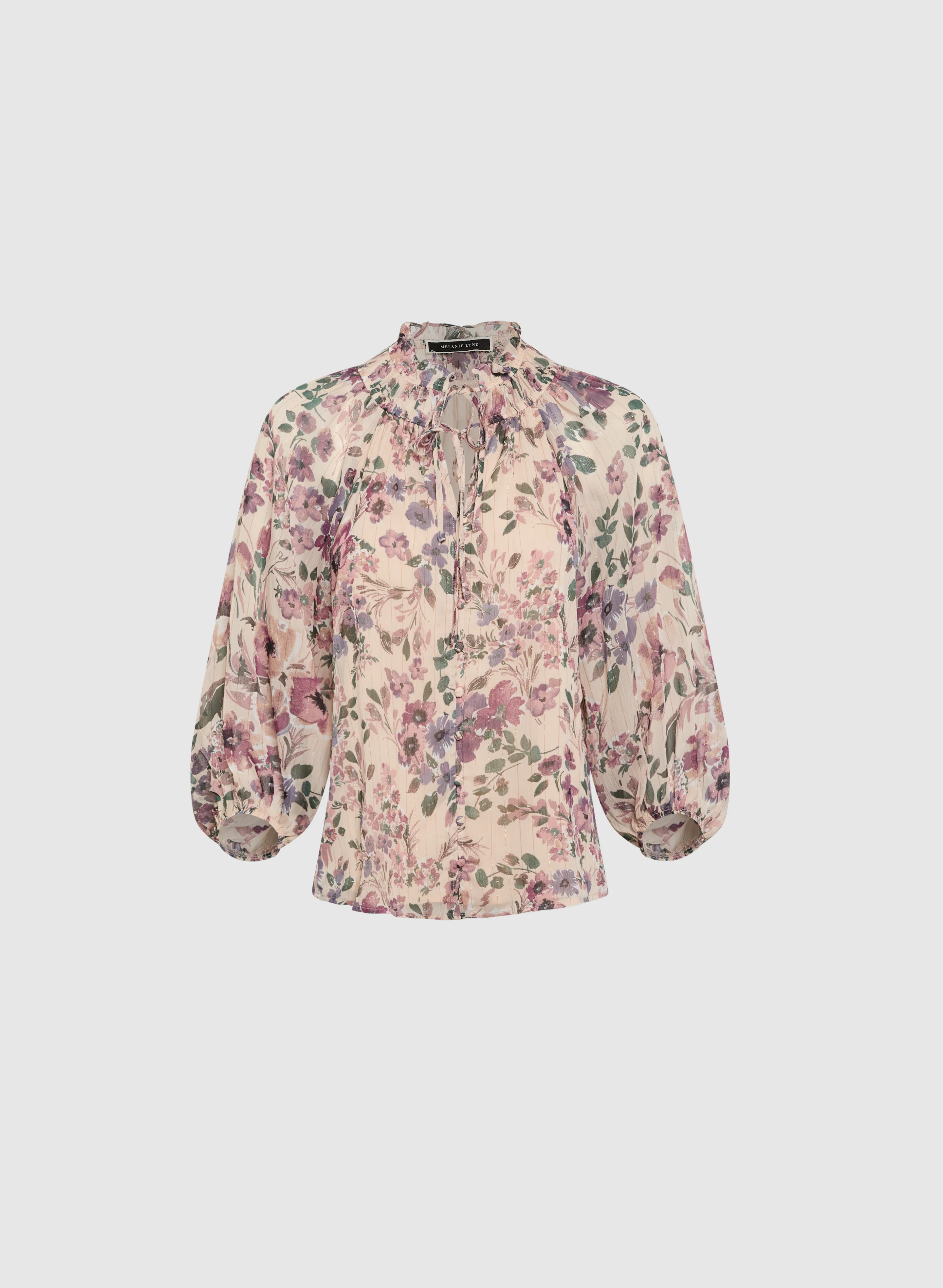 Floral Frilled Neck Blouse - Image 6